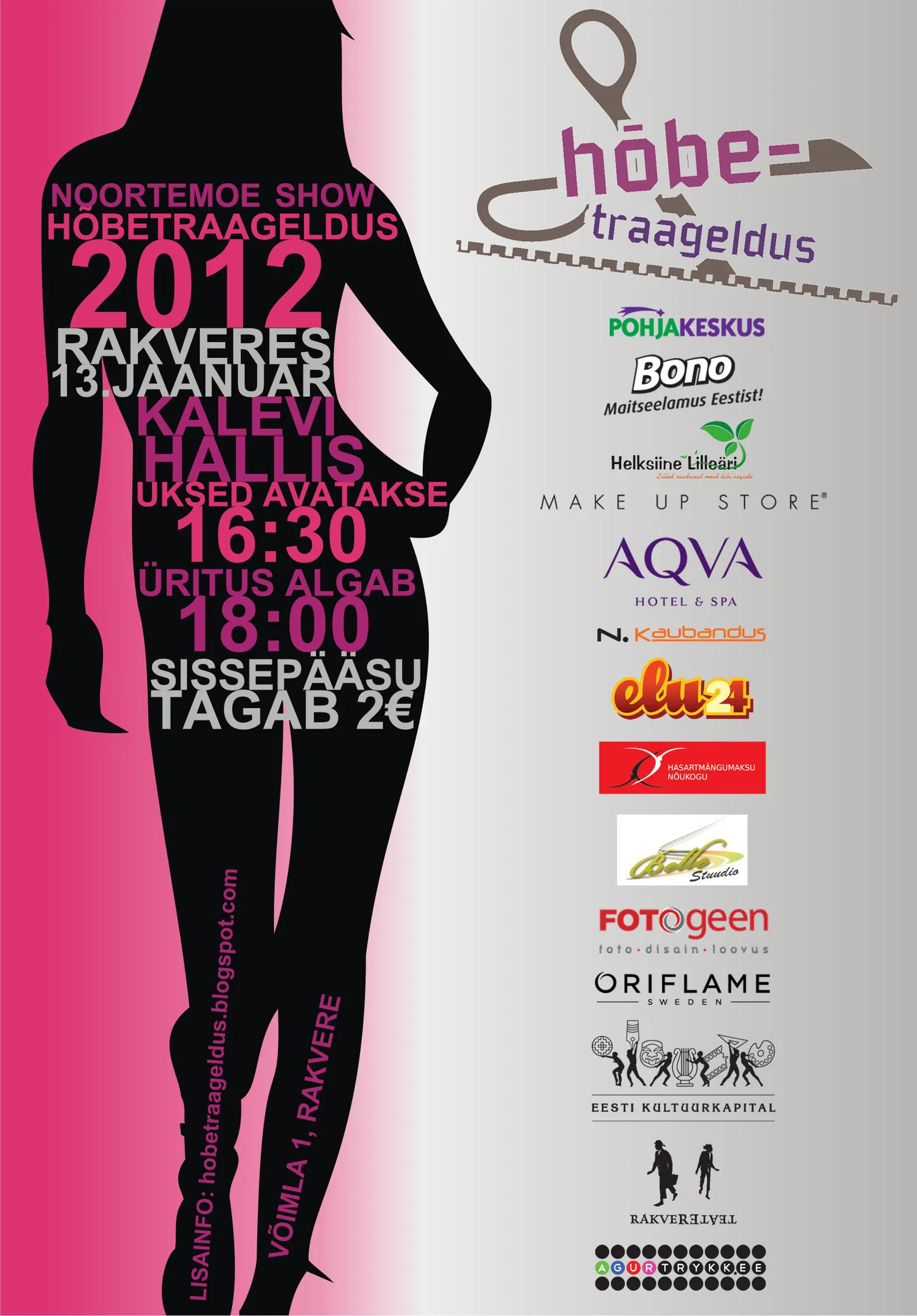 Juba 13. jaanuaril 2012 leiab Rakveres aset suurejooneline moeshow-võistlus Hõbetraageldus!