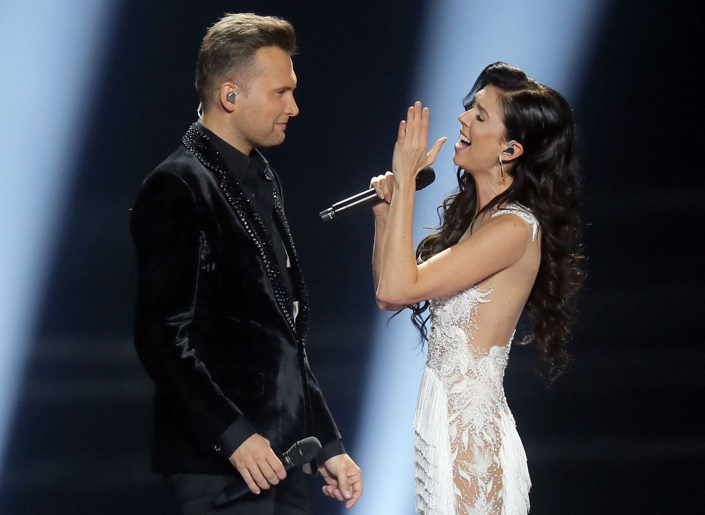 Koit Toome ja Laura Eurovisiooni lauluvõistlusel Kiievis.