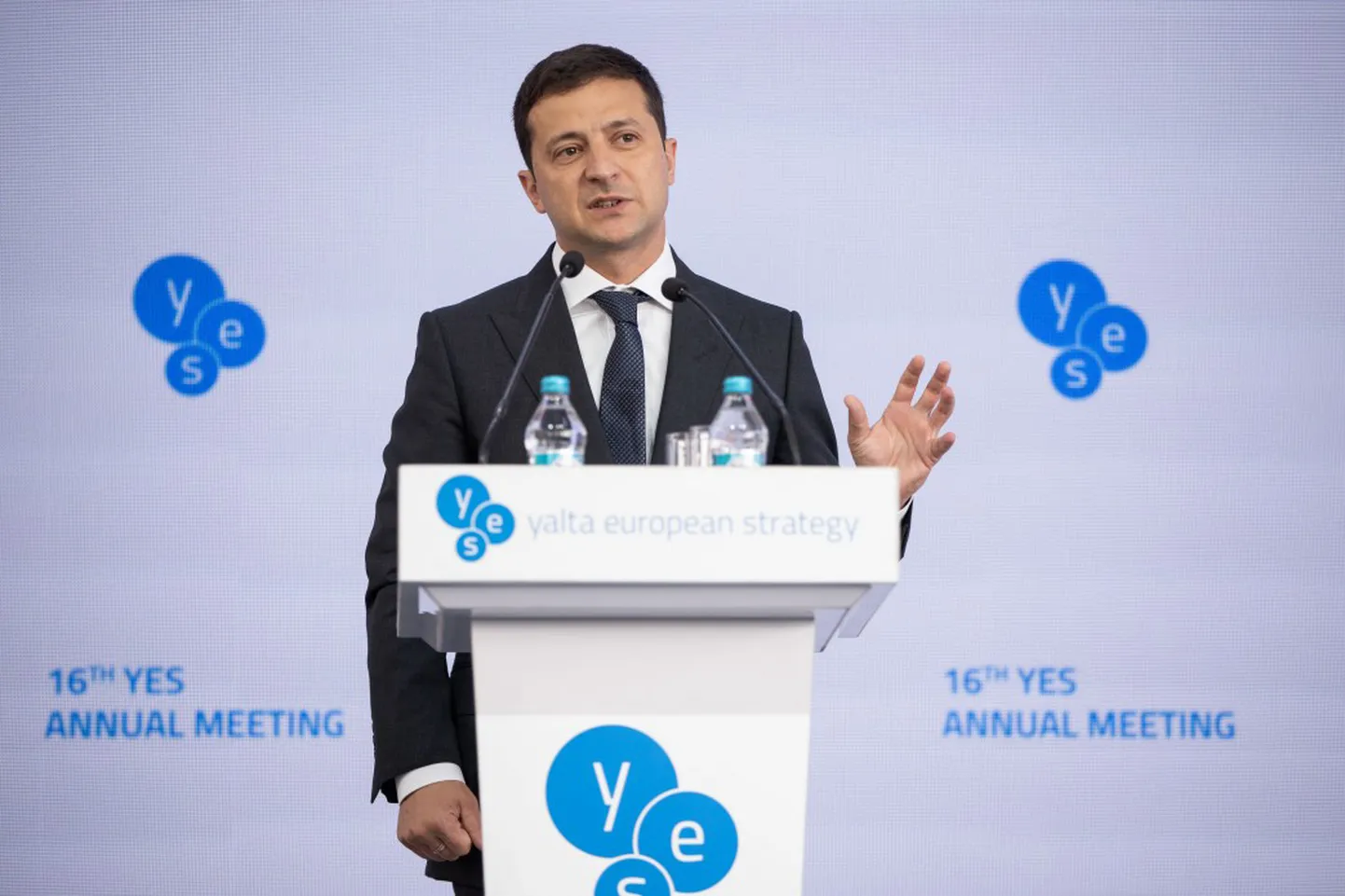 Ukraina riigipea Volodõmõr Zelenskõi reedel Kiievis iga-aastasel Jalta Euroopa Strateegia (YES) konverentsil.