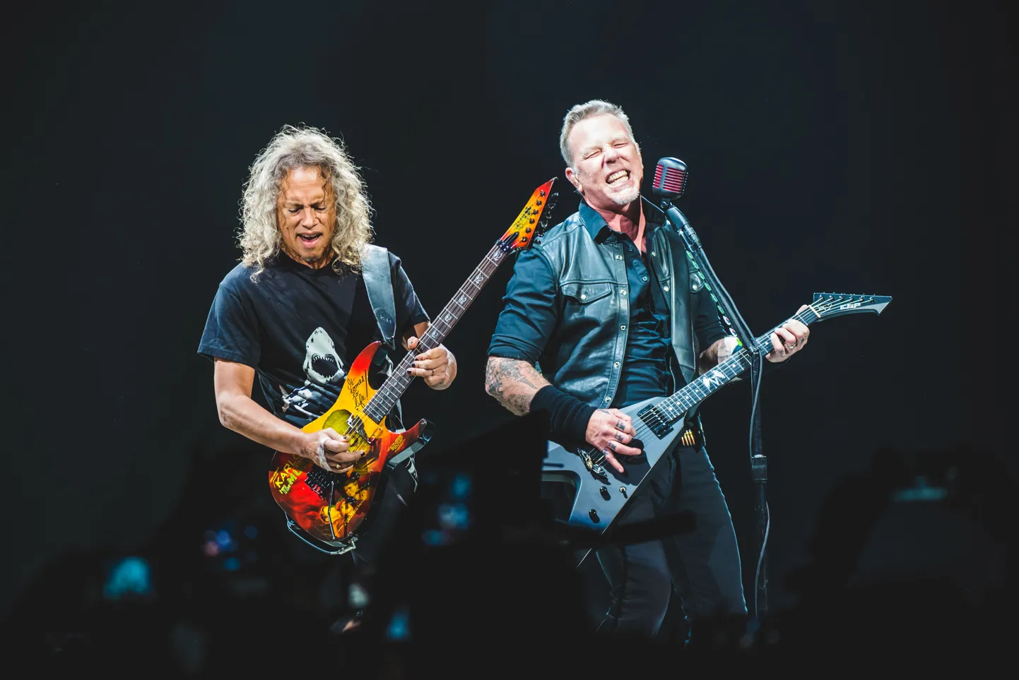 Metallica liikmed Kirk Hammet ja James Hetfield.