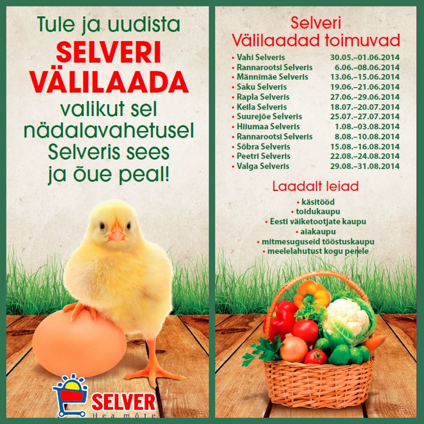 Selveri välilaatade kava.