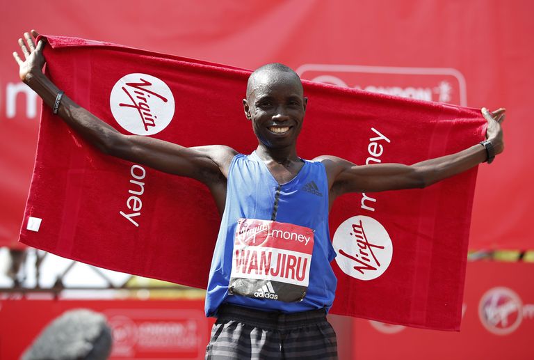 Londoni maratoni selle aasta meesvõitja, keenialane Daniel Wanjiru