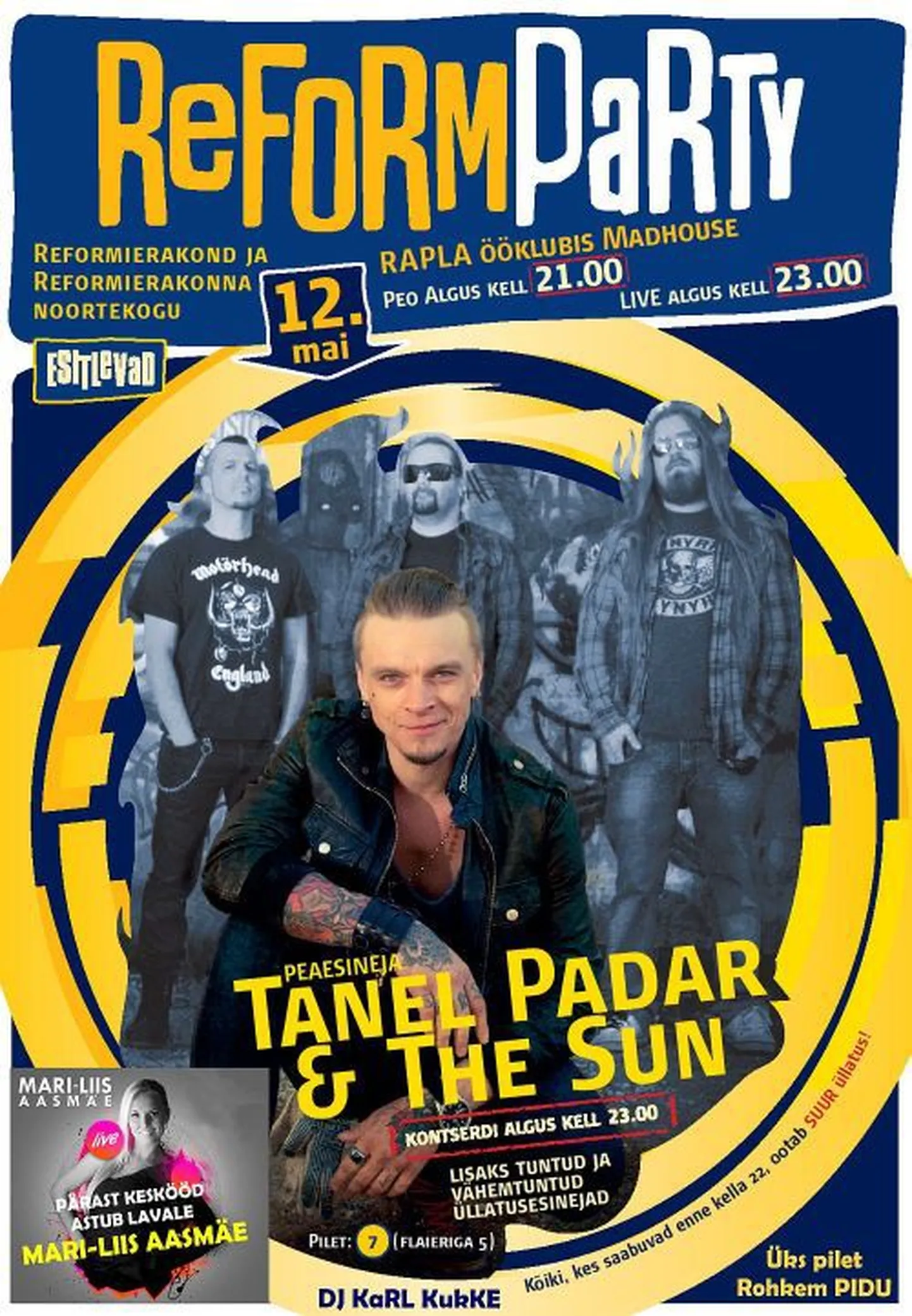 Tanel Padar & The Sun ning Mari-Liis Aasmäe laupäeval Rapla ööklubis Madhouse