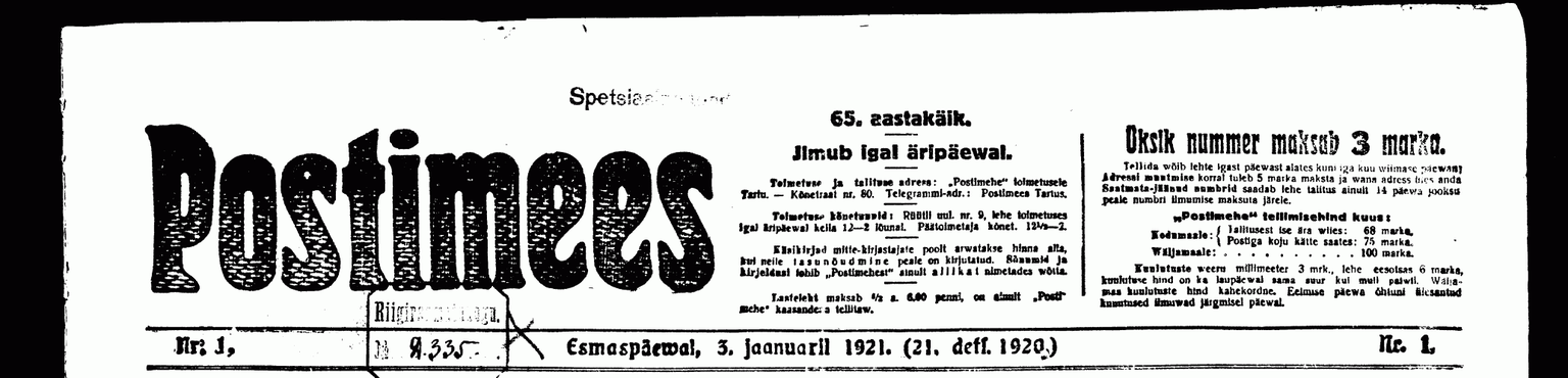 Postimees 03.01.1921