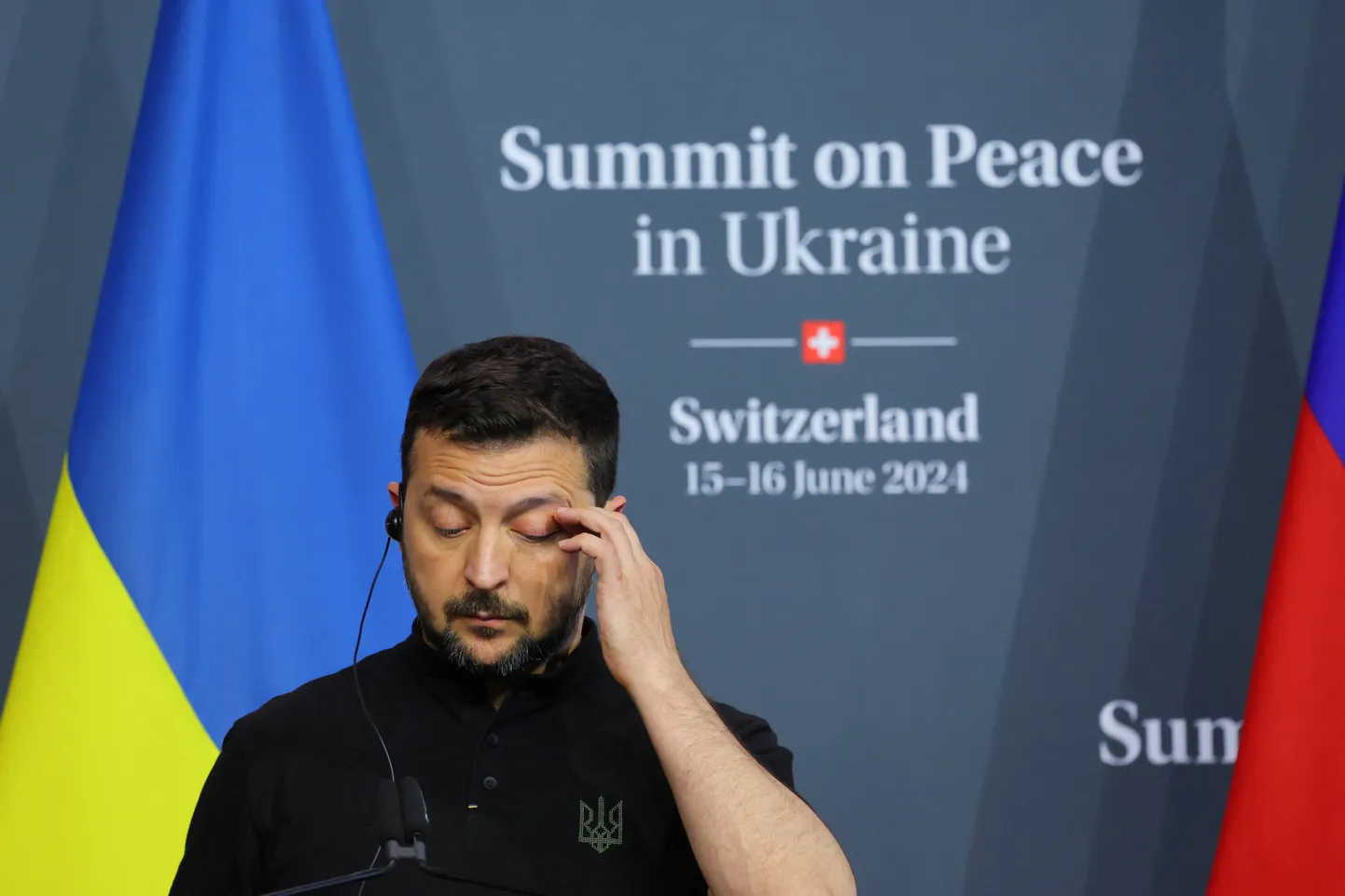 Владимир Зеленский на саммите мира по Украине.