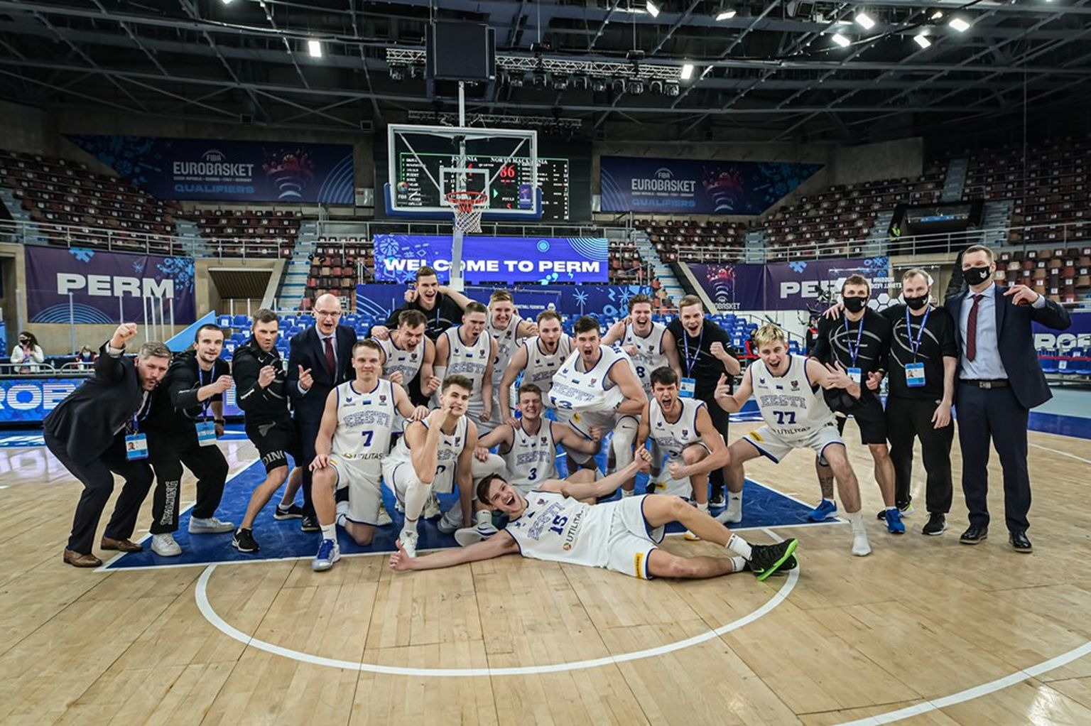 Nii rõõmustas Eesti korvpallikoondis veebruarikuus Permis finaalturniirile jõudmise üle.