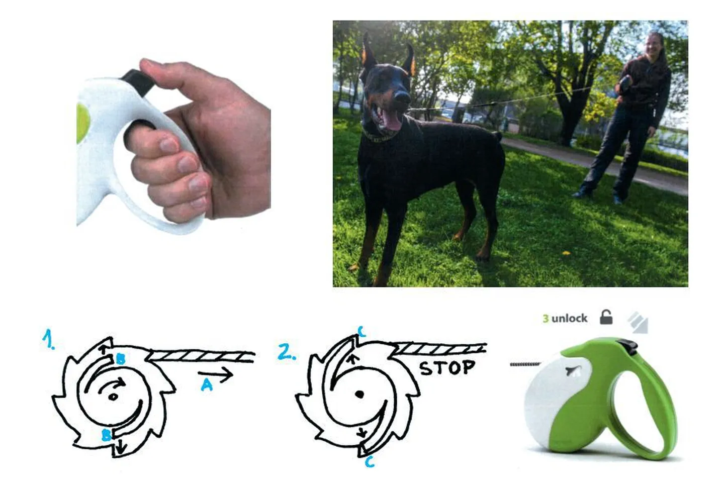 Koera automaatpiduriga jalutusrihm.