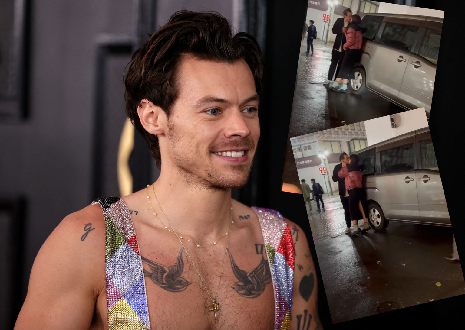 Briti laulja Harry Styles jagas modelliga Tokyo tänavatel intiimset hetke.