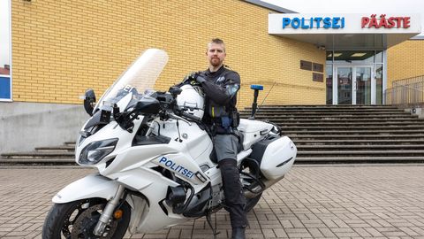 Estonia's only motorcycle policeman patrols Southern Estonia