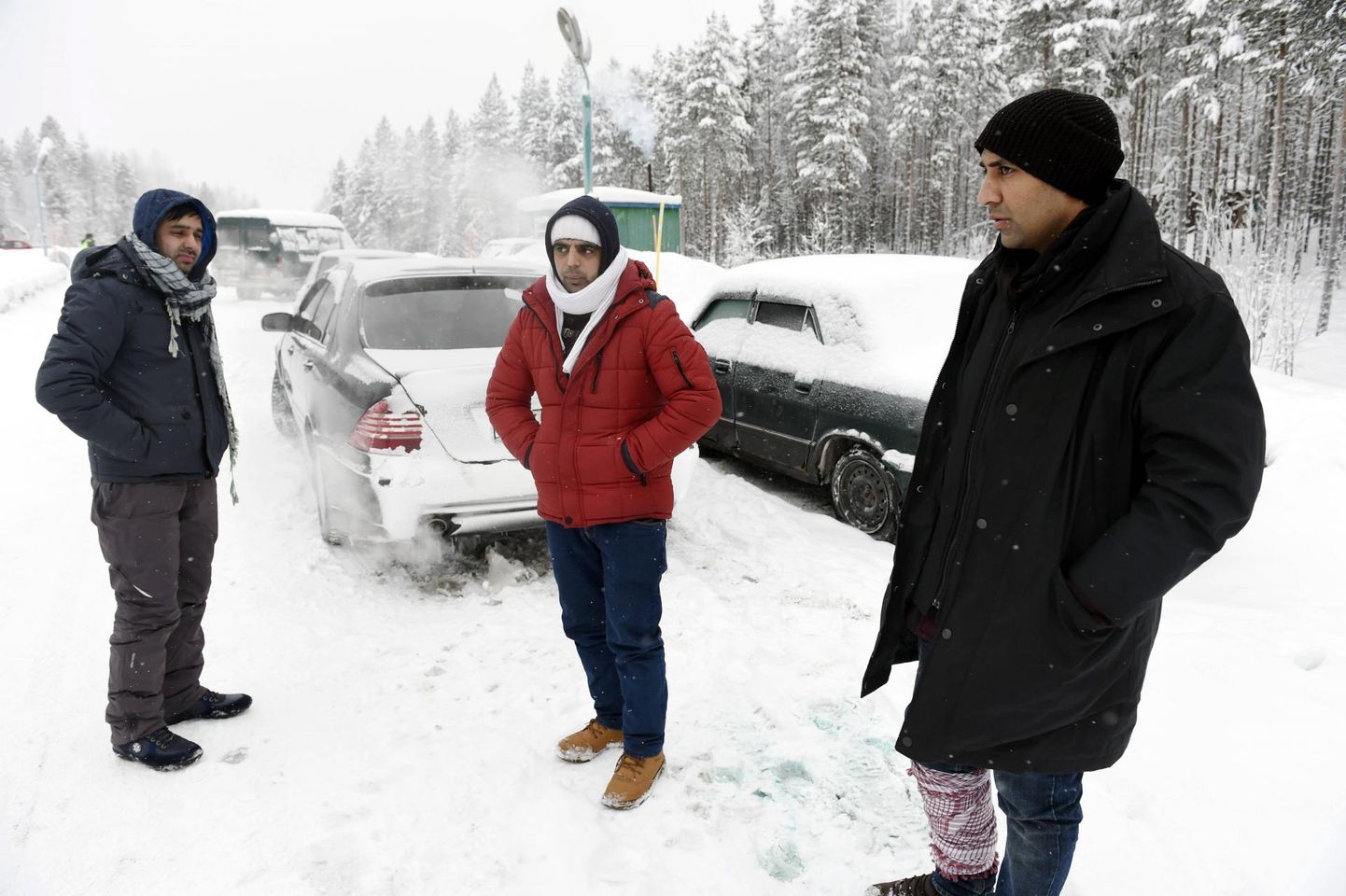 Varjupaigataotlejad Vene-Soome piiril.