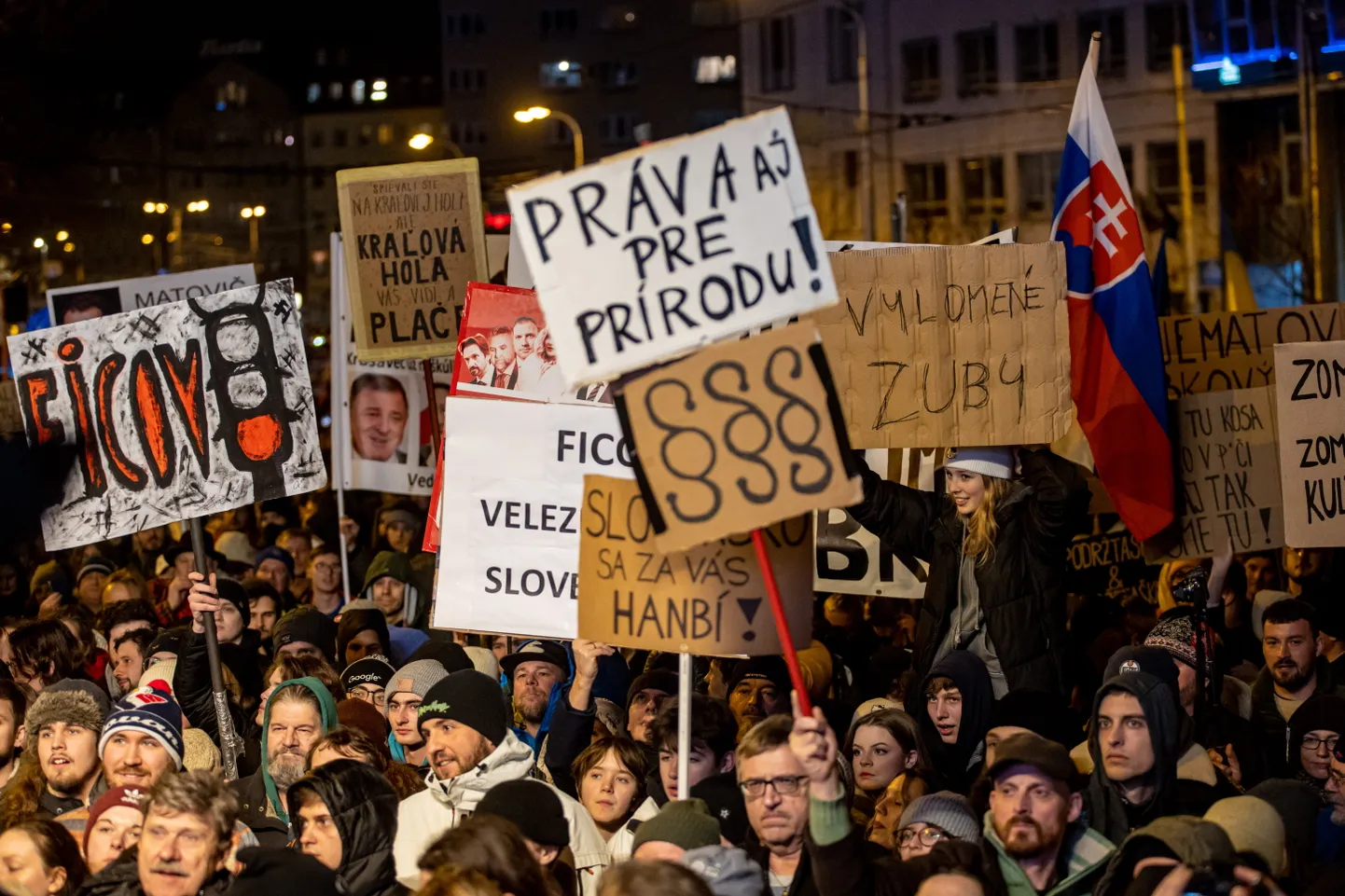 Акция протеста в Братиславе.