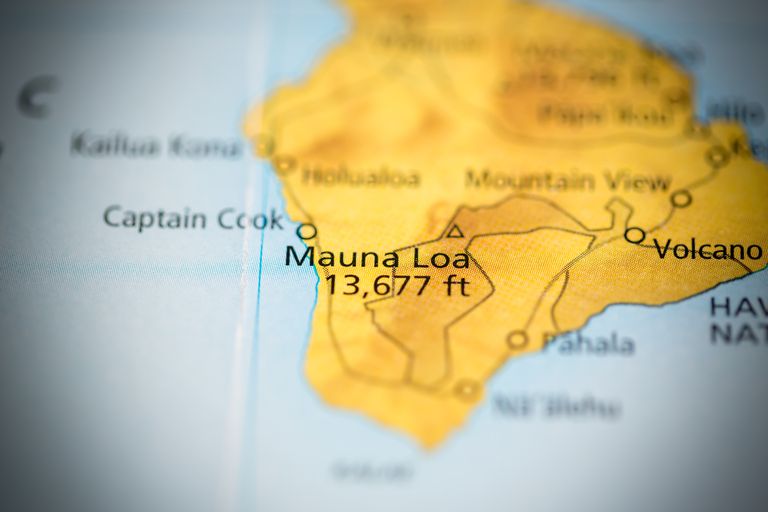 Hawaii Mauna Loa vulkaan kaardil