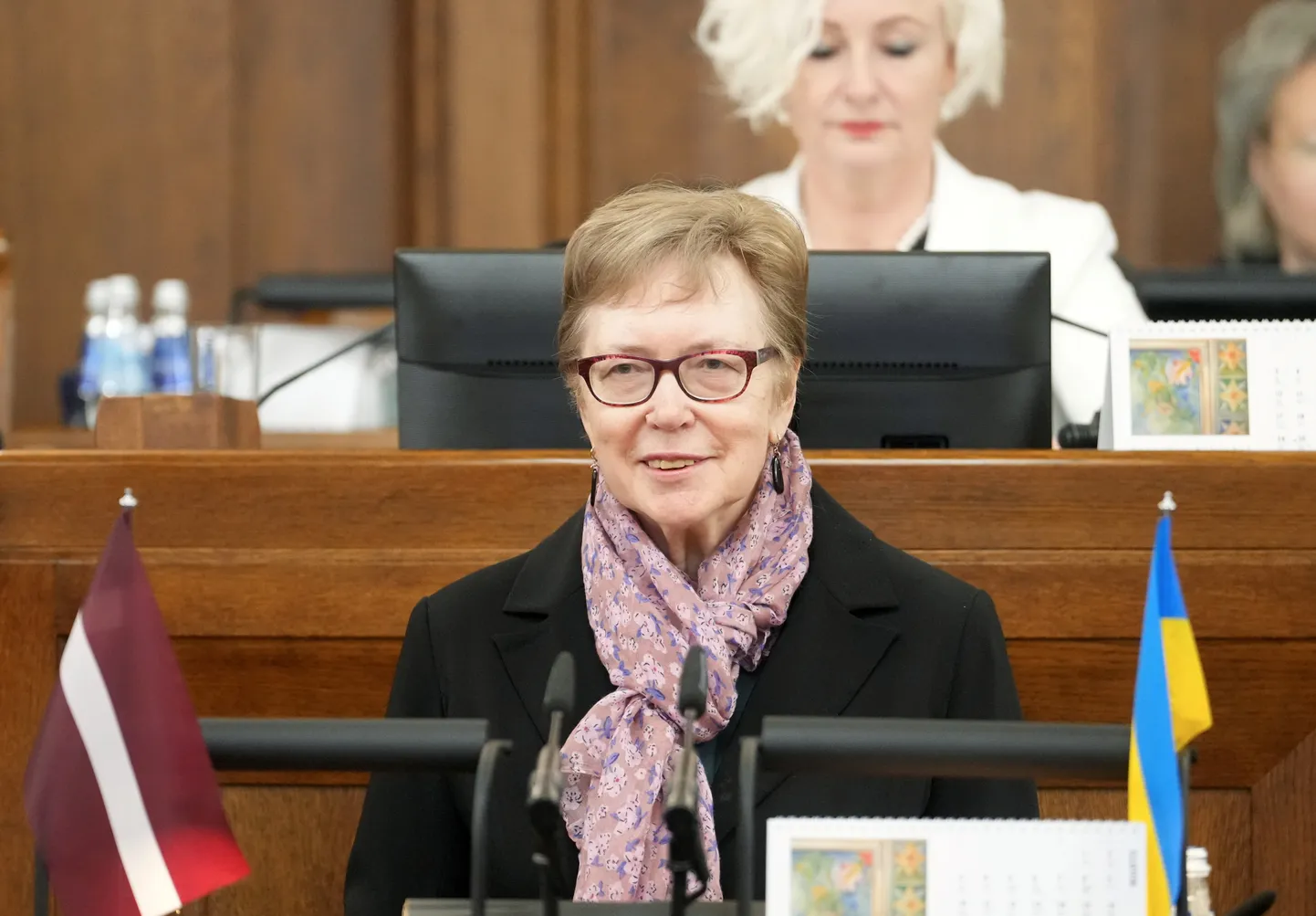 Saeimas deputāte Līga Rasnača piedalās Saeimas sēdē, kurā norisinās Ministru prezidentes ikgadējais ziņojums Saeimai par Ministru kabineta paveikto un iecerēto darbību.