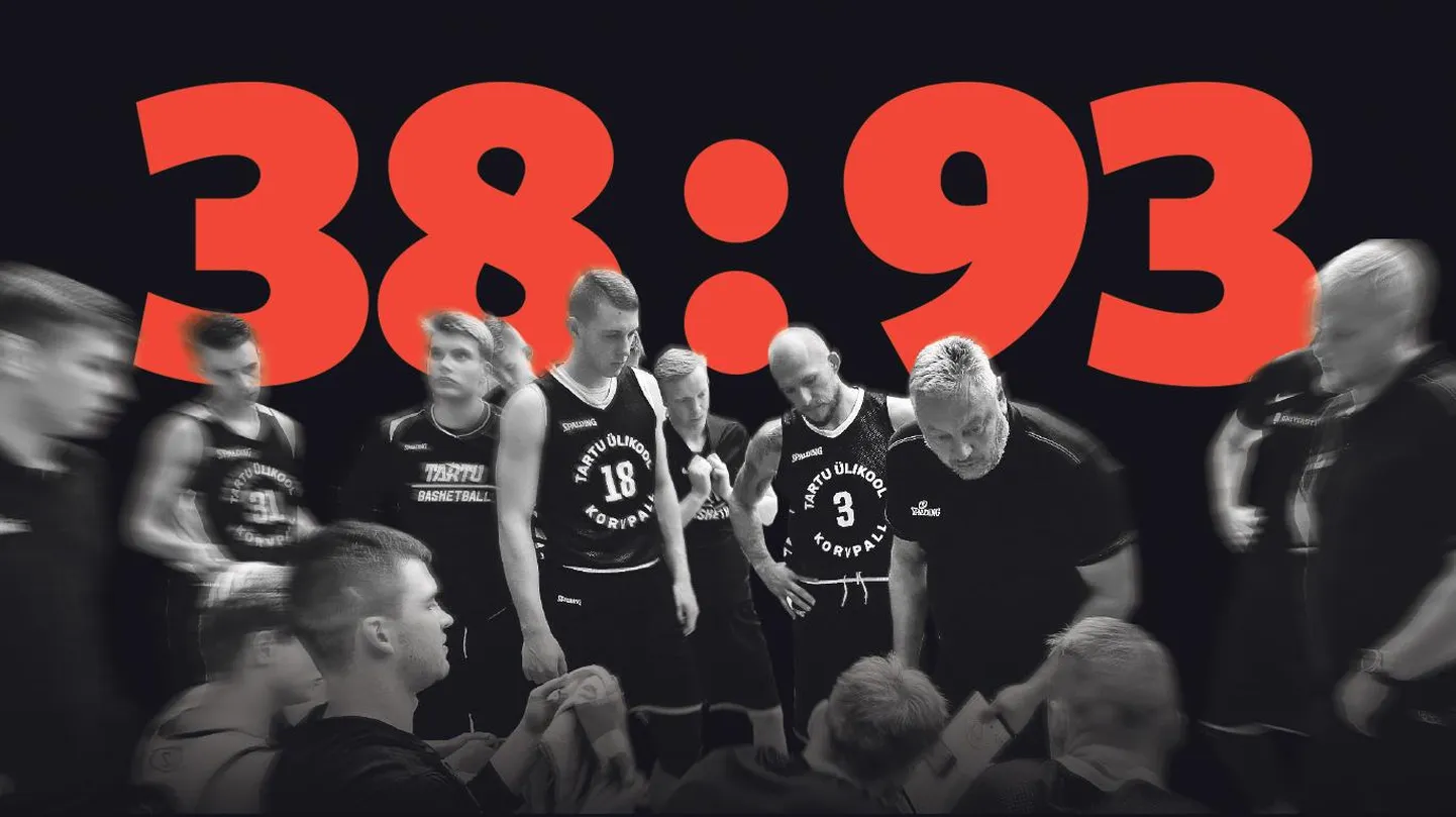 Ülikooli korvpallimeeskond peatreener Priit Vene juhendamisel tunnistas ülisuurt kaotust.