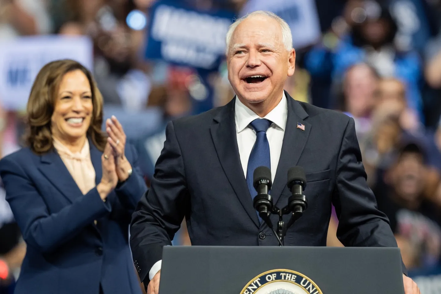 Tim Walz ja Kamala Harris.