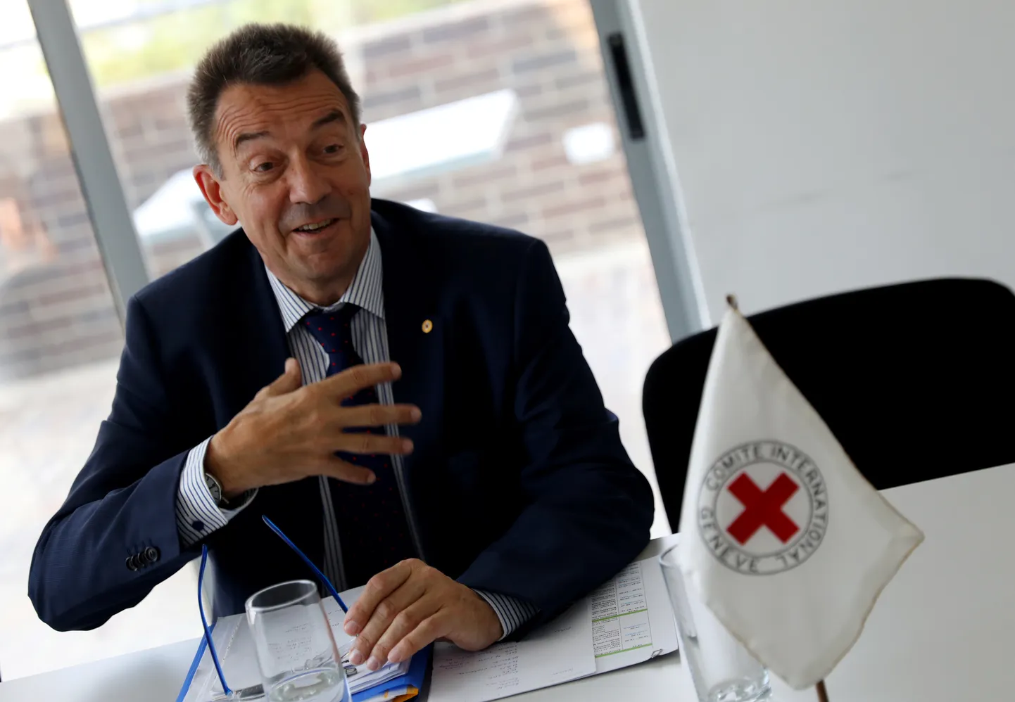 Rahvusvahelise Punase Risti Komitee (ICRC) president Peter Maurer neljapäeval Venezuela pealinnas Caracases pressikonverentsil.