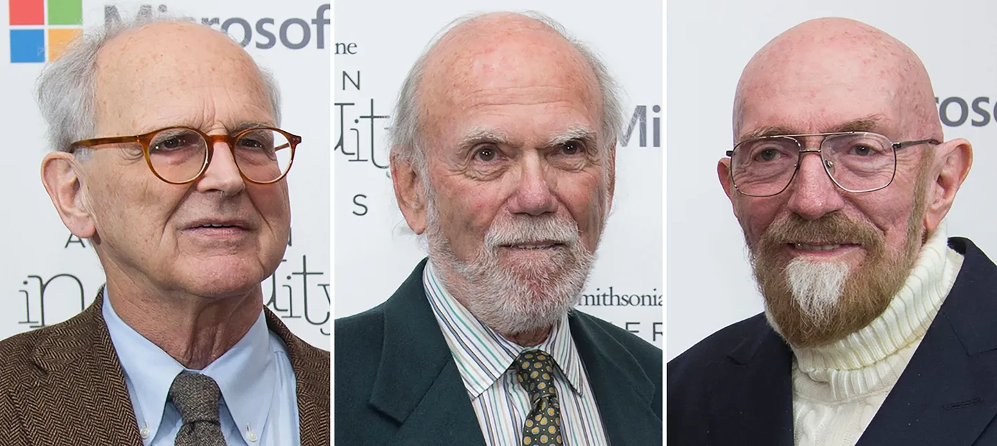 Vasakult: Rainer Weiss, Barry Barish ja Kip Thorne.