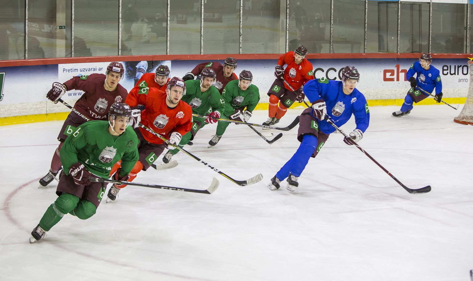 Тренировка сборной Латвии по хоккею