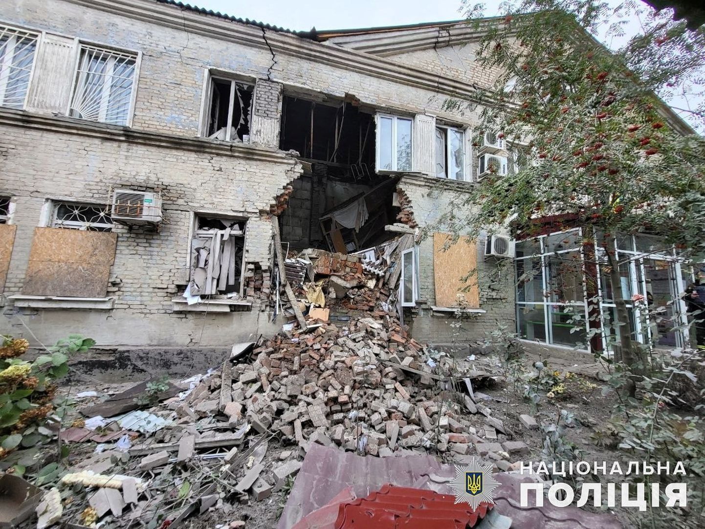 Sagrauta ēka Ukrainā, 2023. gada 13. oktobris.