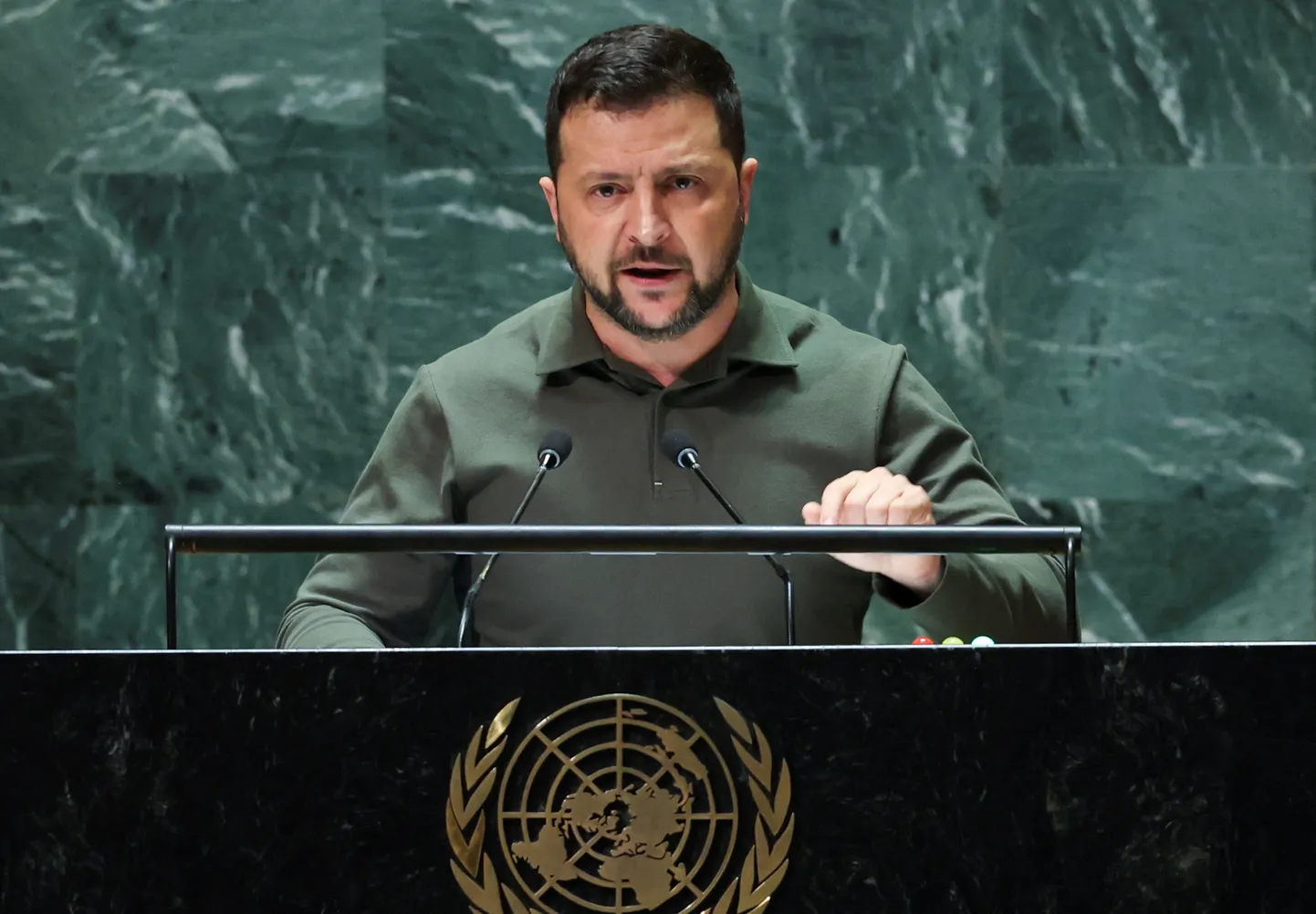 Ukraina president Volodõmõr Zelenskõi esines kõnega ÜRO Peaassambleel New Yorgis.