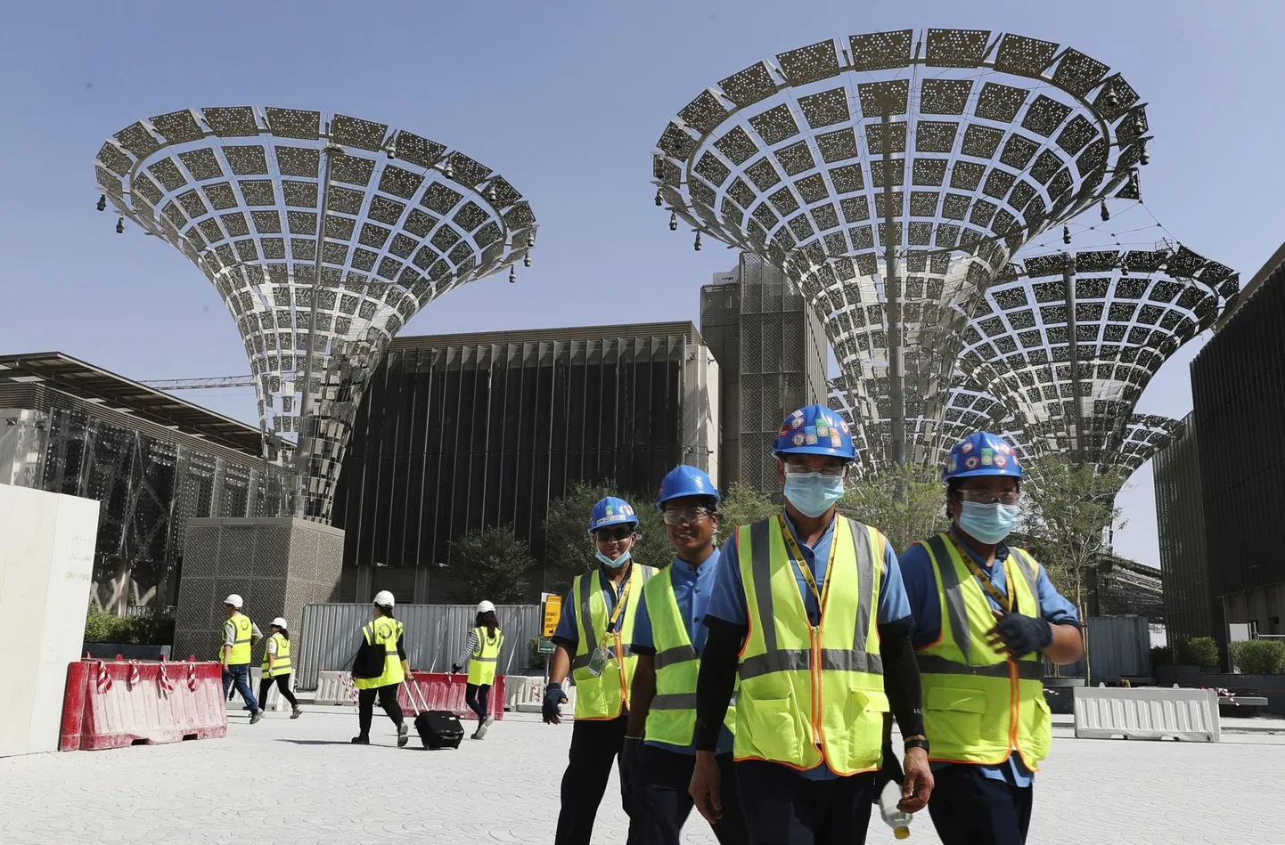 Dubai EXPO 2020 näitustehalli ehitus Araabia Ühendemiraatides Dubais on täies hoos.