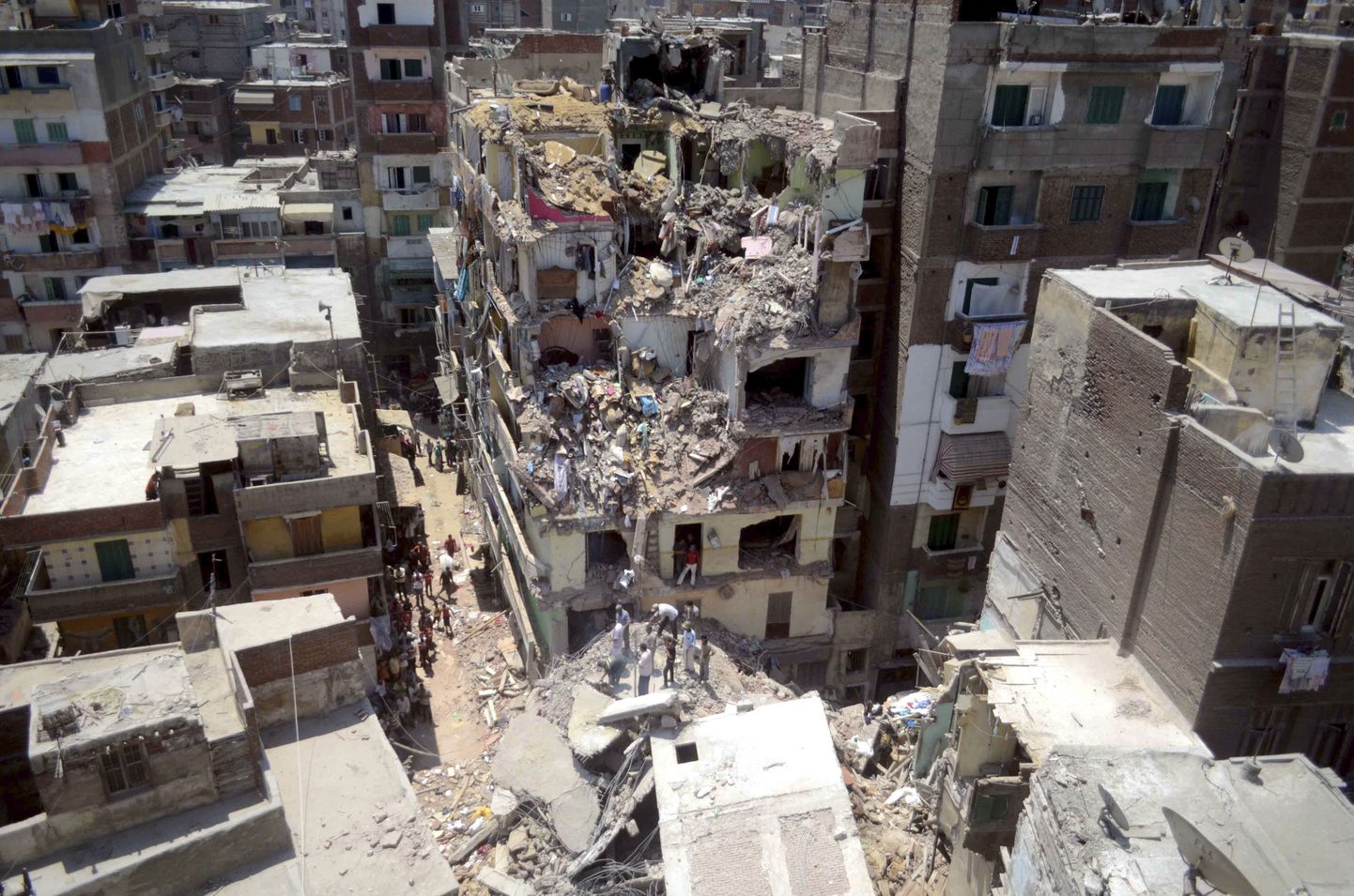 Aleksandria linnas kokku varisenud hoone.