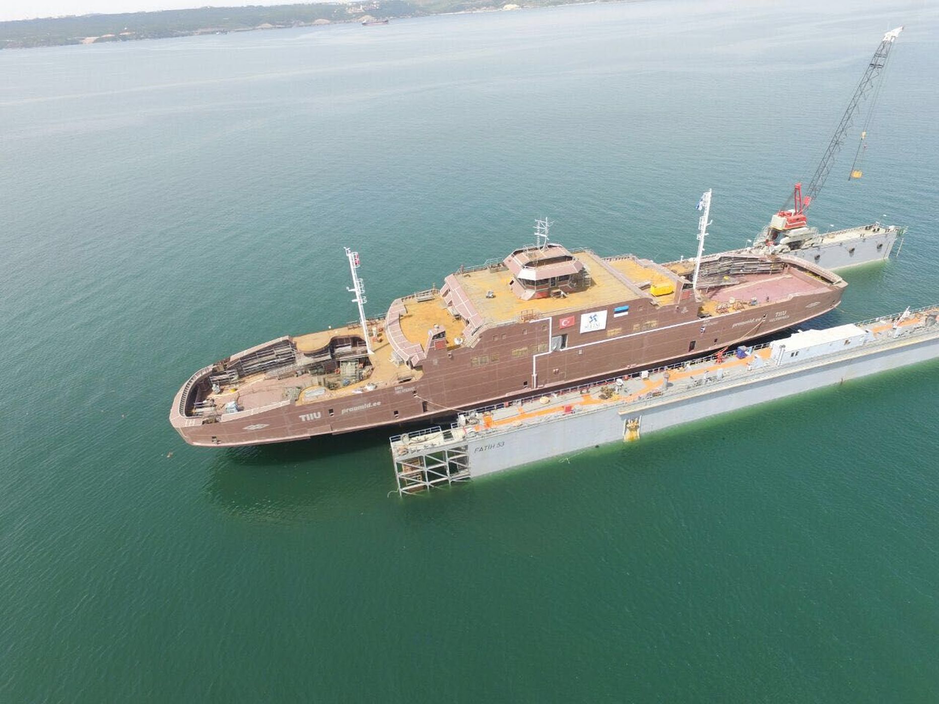 Türgi laevatehases vette lastud parvlaev «Tiiu».