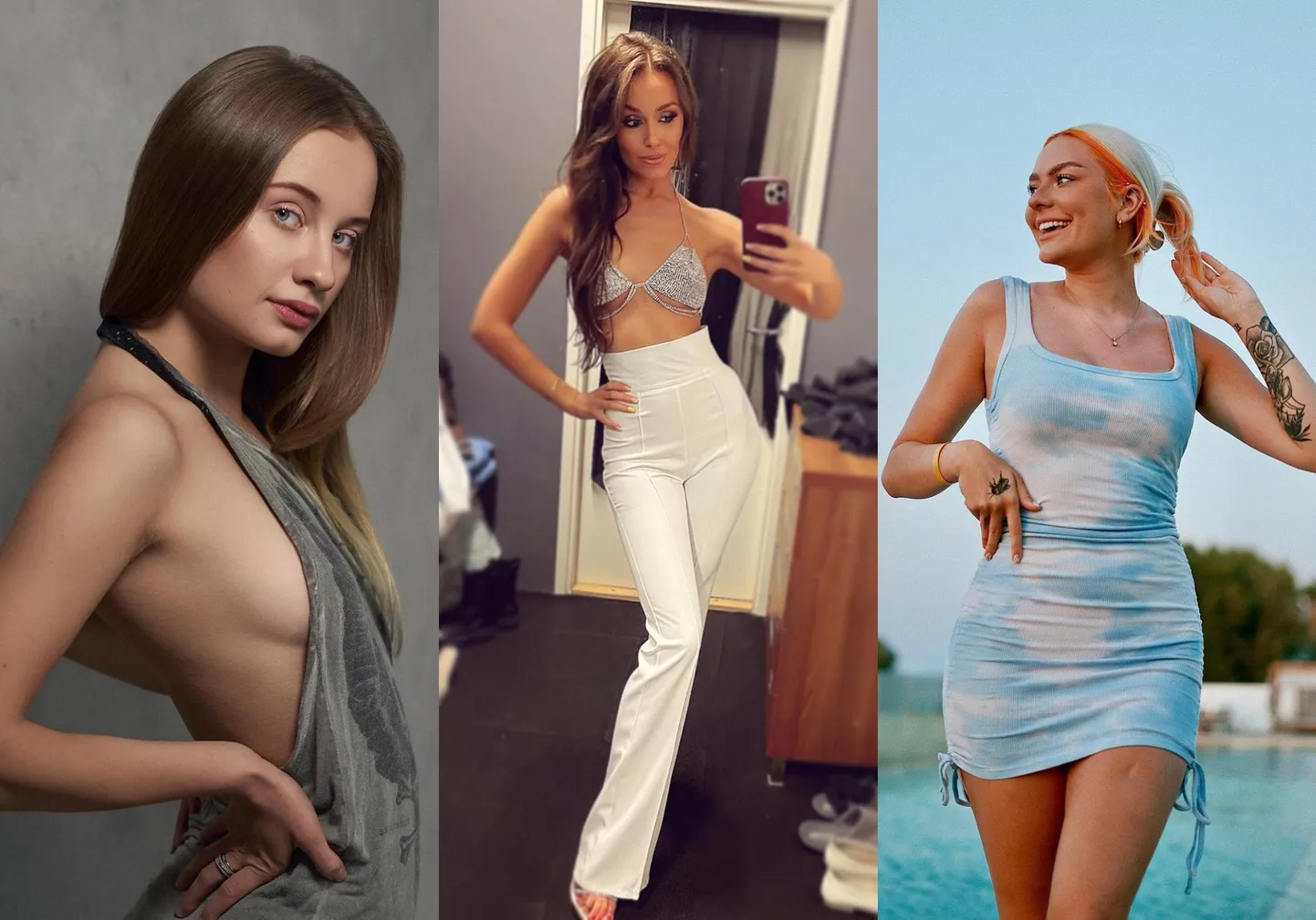 Eesti Laulu veerandfinalistid Amanda Hermiine Künnapas, Elisa Kolk ja Liina Ariadne Pedanik.