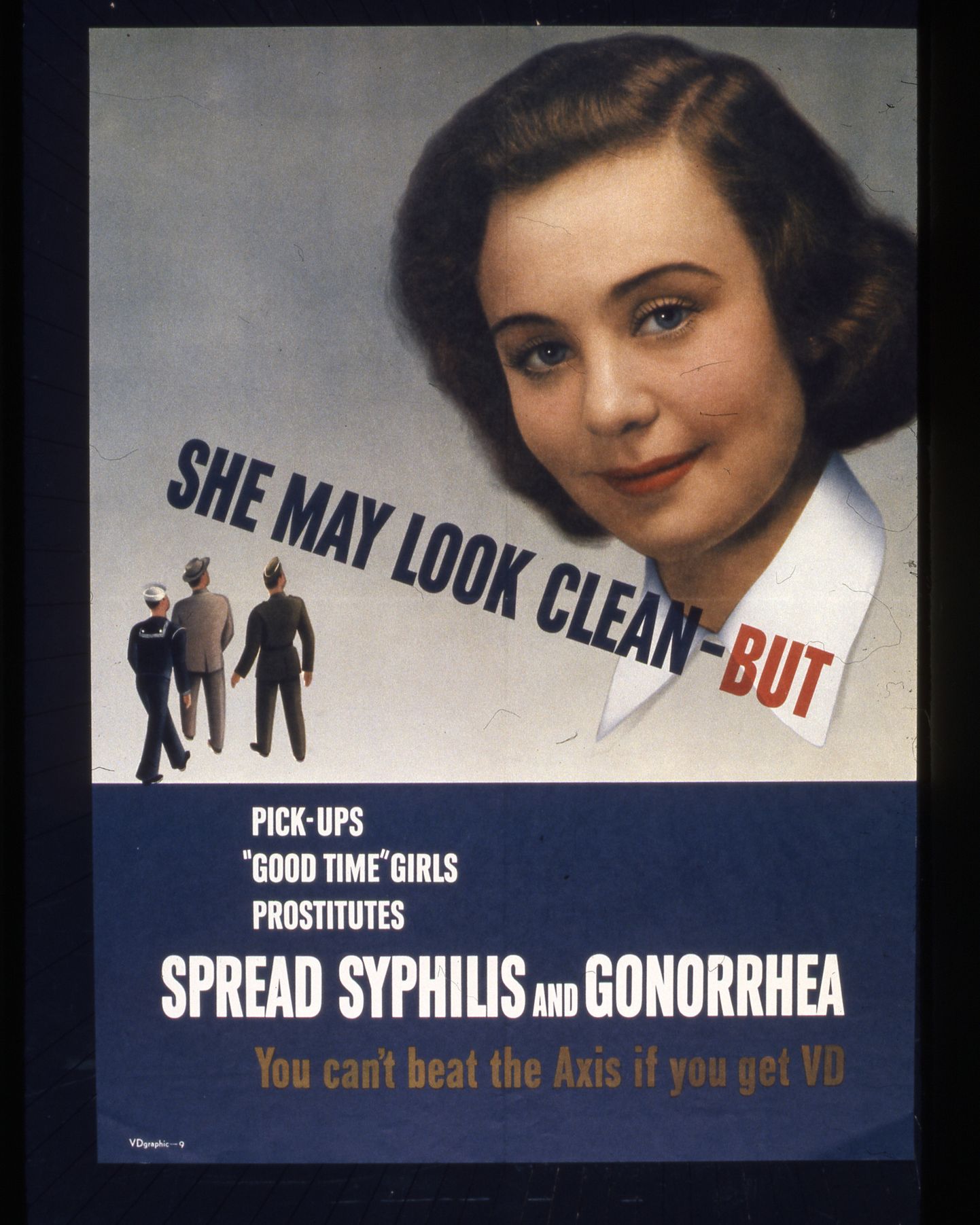 Teise maailmasõja ajal sõdureid suguhaiguste eest hoiatanud plakat, mis selgitas, et pealtnäha kenad-puhtad preilid võivad kanda igasuguseid nakkusi.