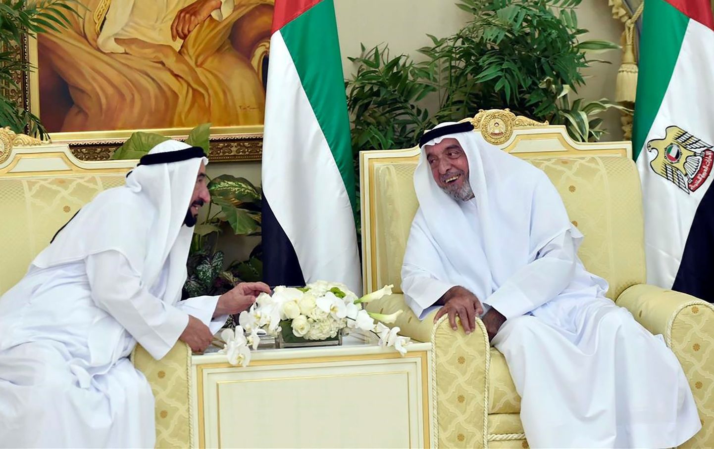 Araabia Ühendemiraatide president šeik Khalifa bin Zayed al-Nahyan (vasakul).