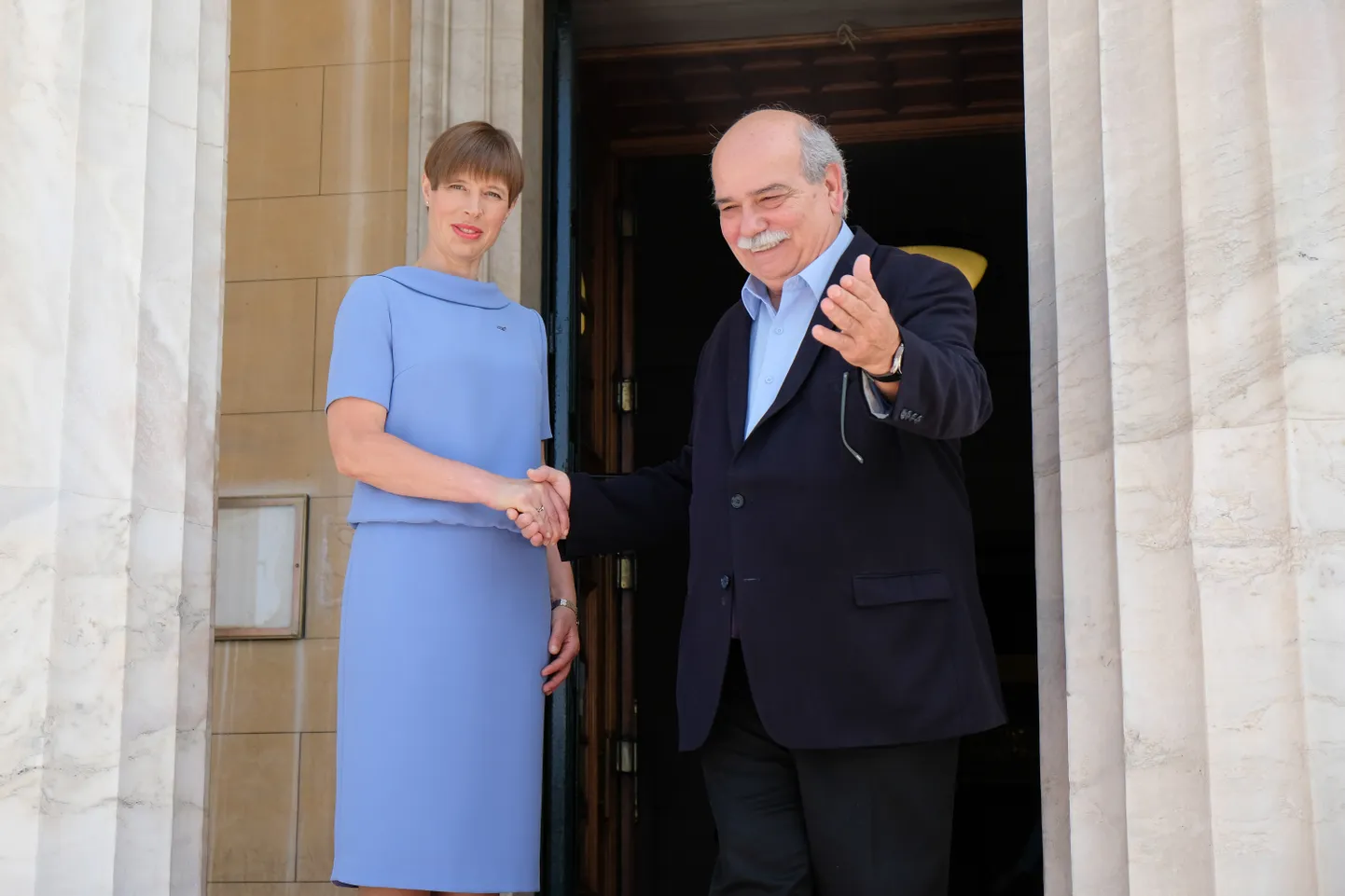 Kersti Kaljulaid kohtumisel Kreeka parlamendi spiikri Nikolaus Voutsisega ametliku visiidi esimesel päeval.
