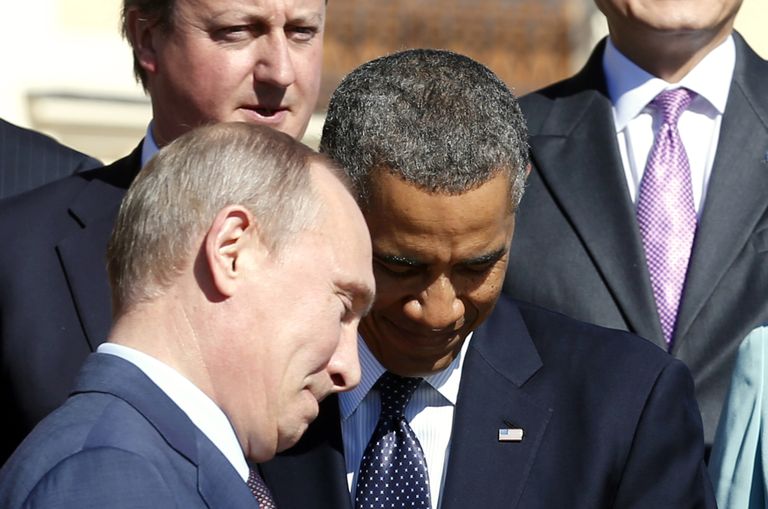 Владимир Путин и Барак Обама на саммите G20 в Санкт-Петербурге, 6 сентября 2013 года. 