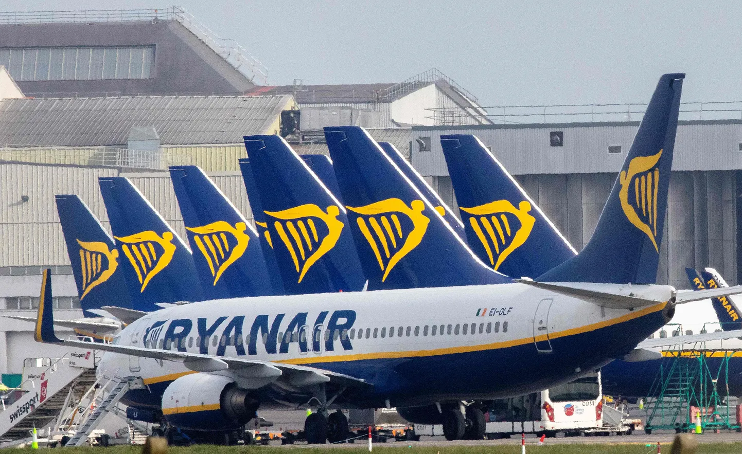 Ryanairi lennukid Dublini lennujaamas.