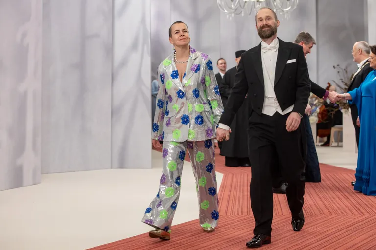 Lavastajad Ene-Liis Semper ja Tiit Ojasoo presidendi vastuvõtul.