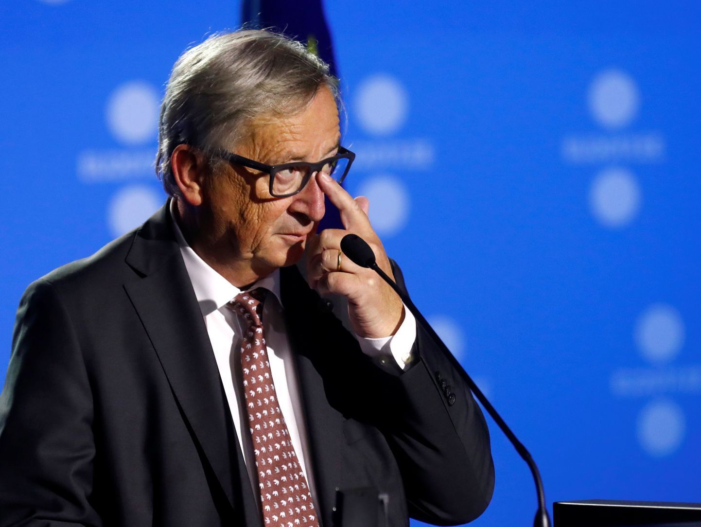 President of the European Commission Jean-Claude Juncker listens at a news conference during the European Union Tallinn Digital Summit in Tallinn, Estonia, September 29, 2017. REUTERS/Ints Kalnins