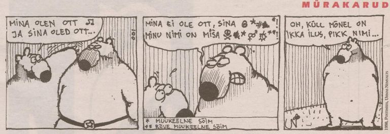 Esimene «Mürakarude»koomiks (Postimees 12.10.1998).