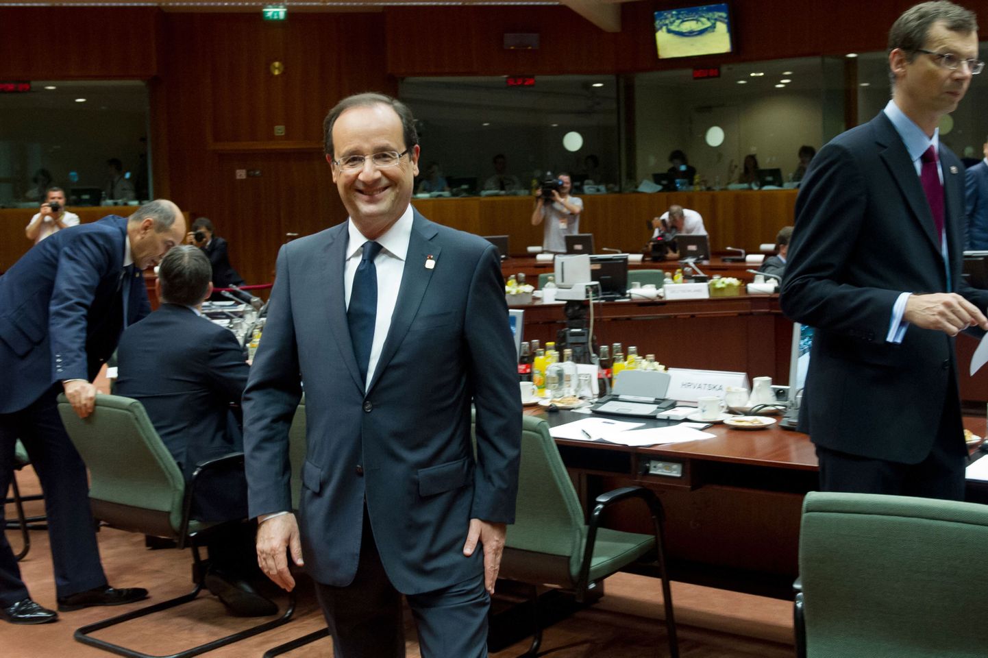 Prantsusmaa president Francois Hollande Euroopa Ülemkogul enne tänast istungit.