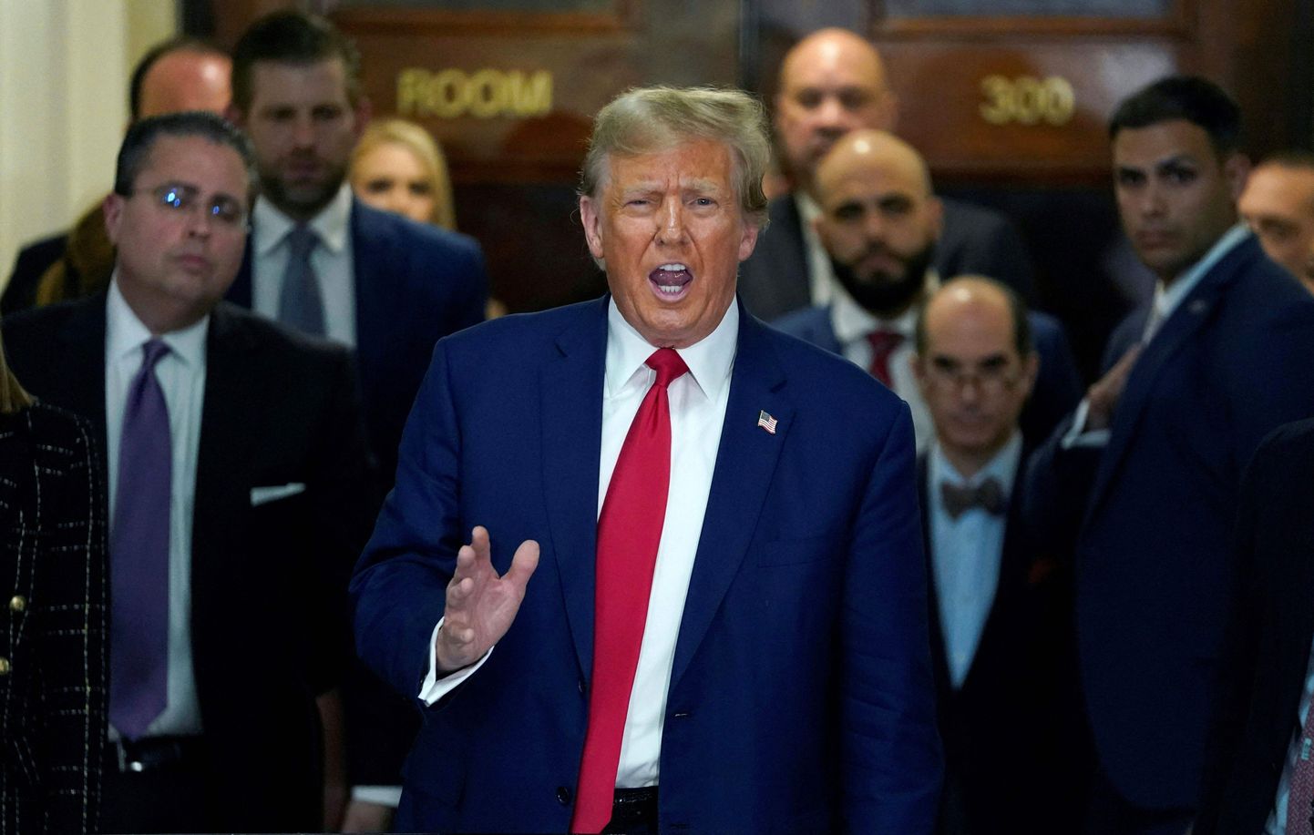 USA ekspresident Donald Trump New Yorgi osariigi ülemkohtu istungi järel ajakirjanikega rääkimas. 11. jaanuar 2024.