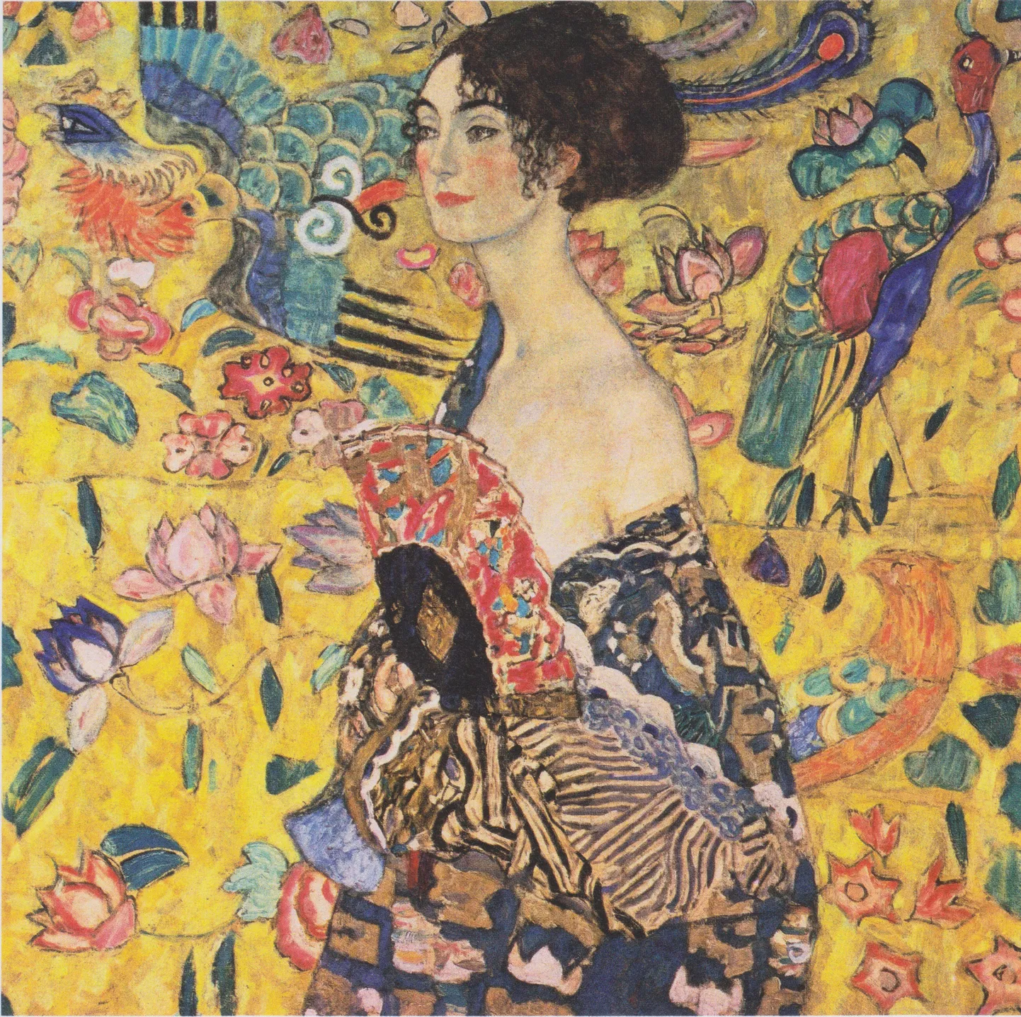 Gustava Klimta glezna "Dāma ar vēdekli"