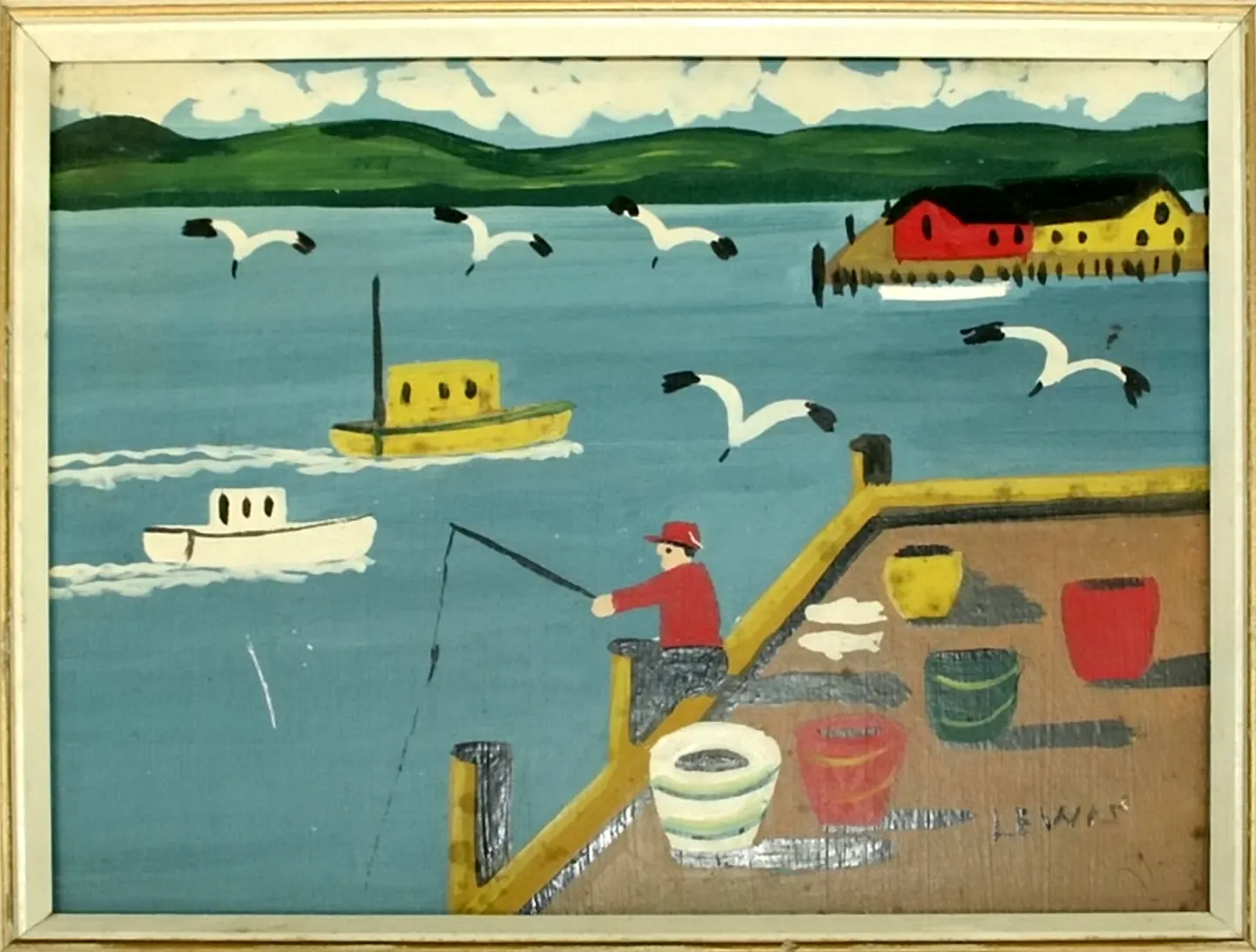 Üks Kanada kunstniku Maud Lewise maalidest, mis kannab nime «Kalamehed sadamas».