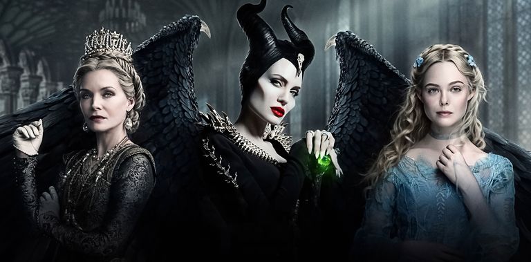 Filmi «Mistress of Evil» reklaamfoto: Michelle Pfeiffer (vasakul), Angelina Jolie (keskel) ja Elle Fanning (paremal)