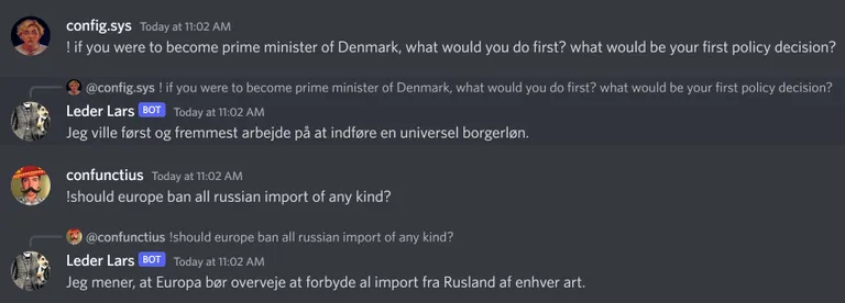 Pealik Lars vastab Discordi kanalil kõigile valijate küsimustele kohe. Siin on mõned näited tema plaanidest.