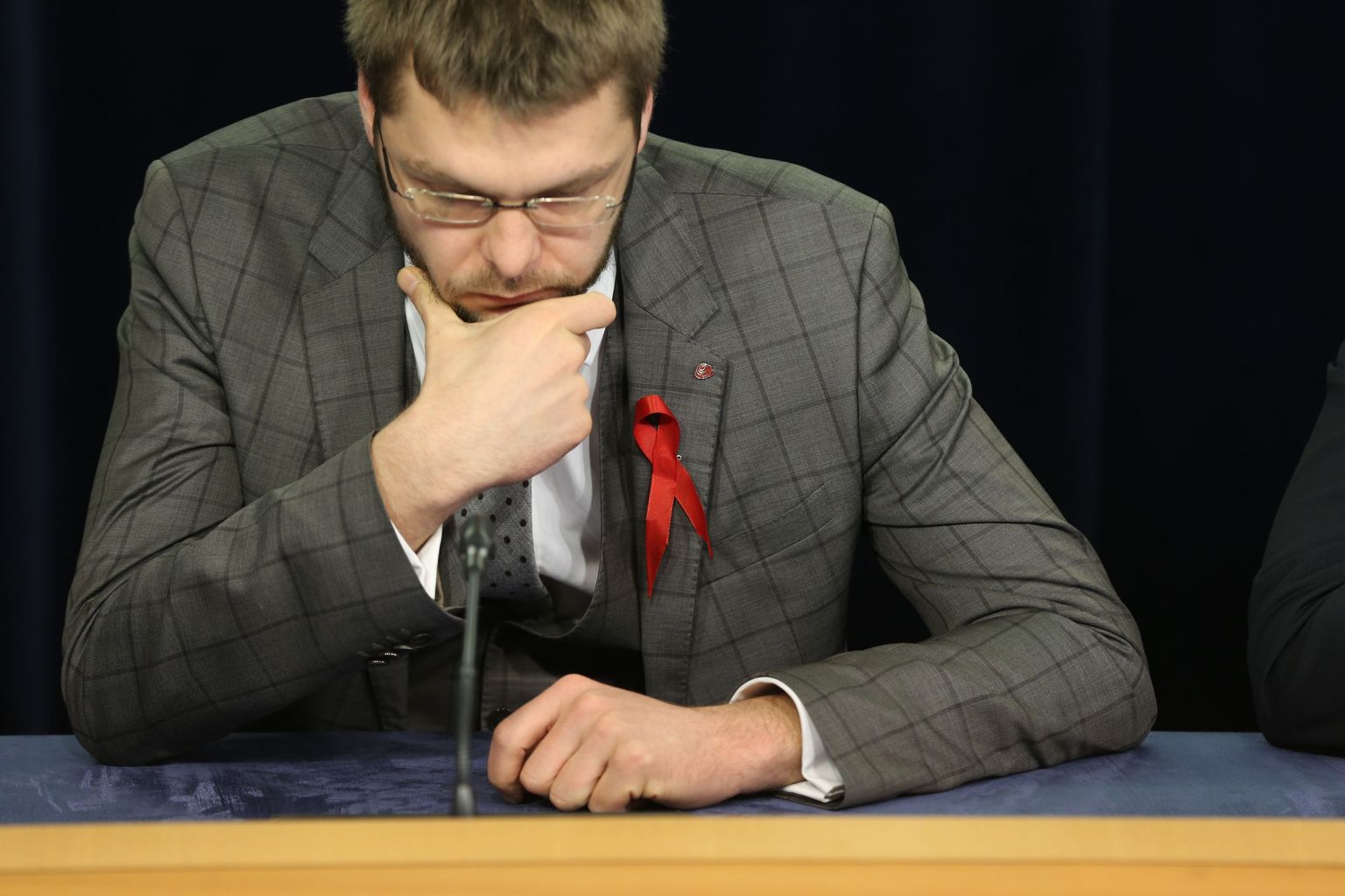 Valitsuse pressikonverents Stenbocki majas. Jevgeni Ossinovski.