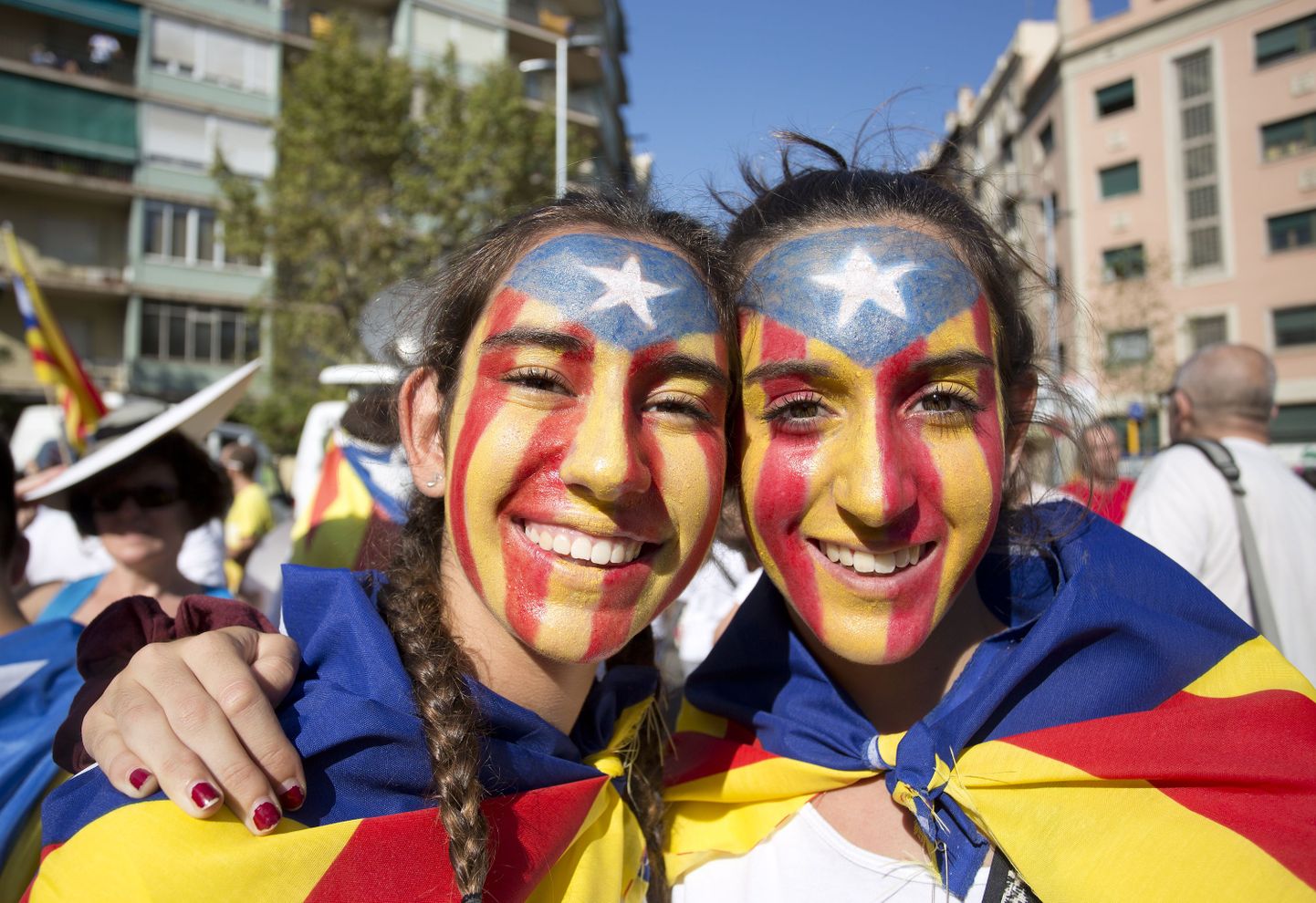 Noored Kataloonia iseseisvuse pooldajad selle kuu alguses Barcelonas.