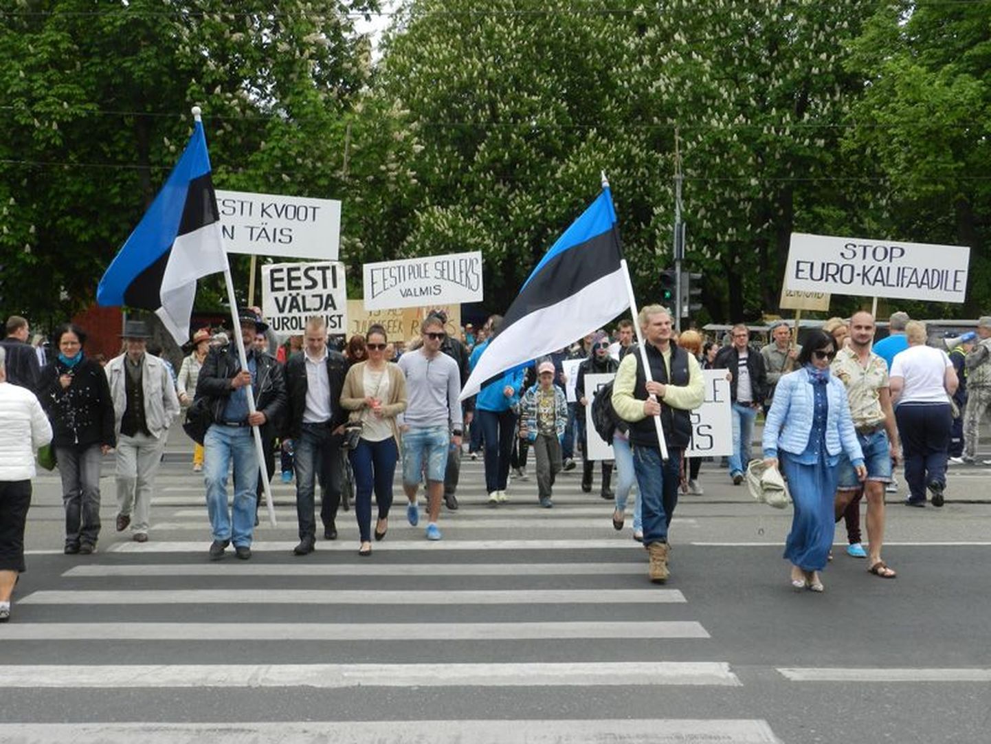 6. juunil toimus Tallinnas pagulastevastane meeleavaldus Tammsaare pargis ja rongkäik Raekoja platsile.