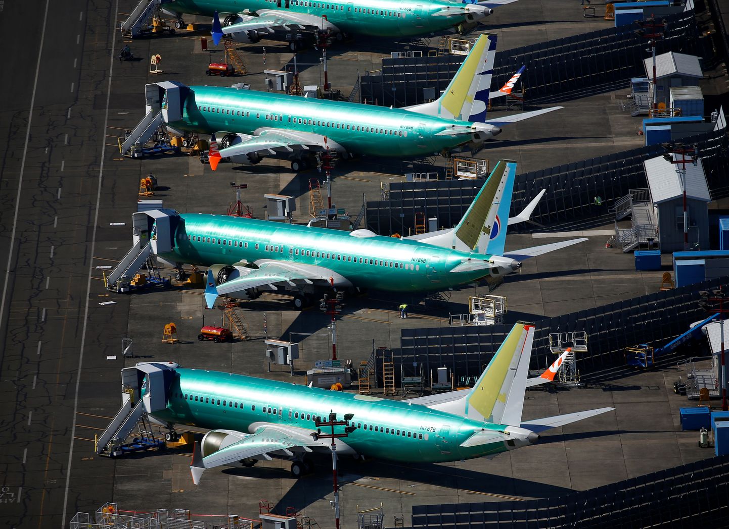 Boeing 737 MAX lennukid Rentoni munitsipaallennujaamas.