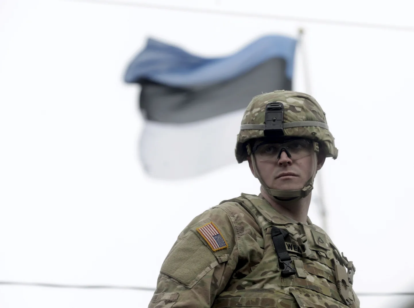 Ameerika sõdur, kes tuli Eestisse USA eraldiseisva operatsiooni Atlantic Resolve raames.