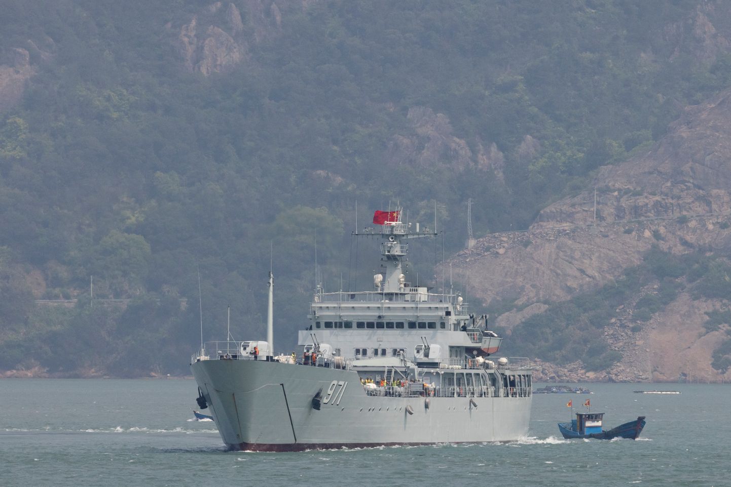 Hiina sõjalaev õppusel Taiwani kontrolli all olevate Matsu saarte lähistel. Foto on illustratiivne.