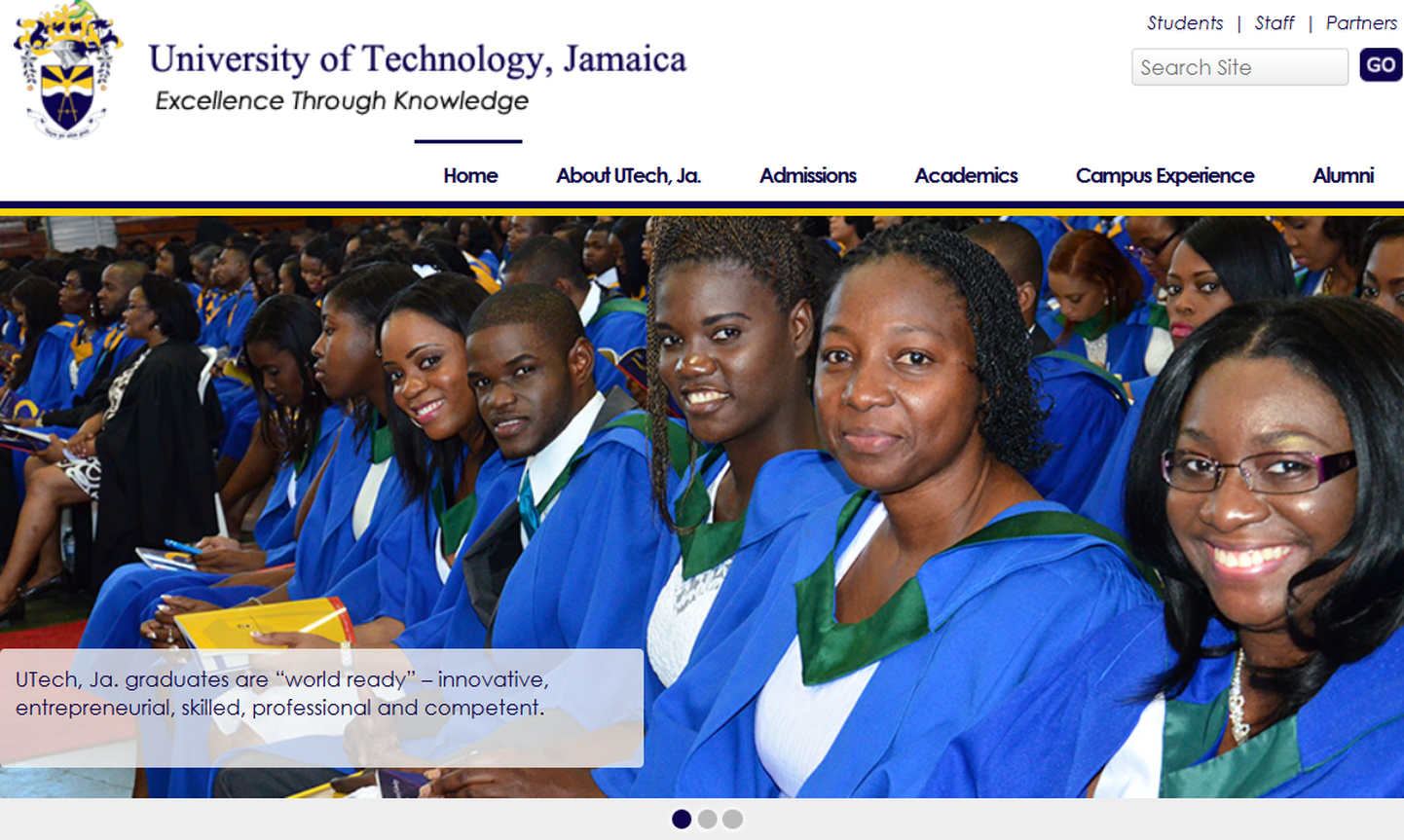 Jamaica tehnoloogiakõrgkooli veebileht.