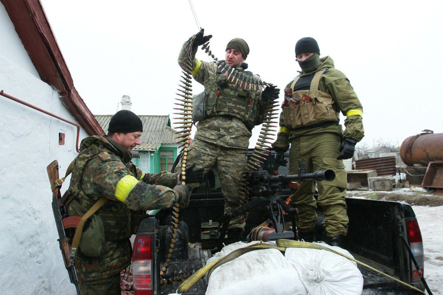 Ukraina relvajõud eile Mariupoli lähistel.